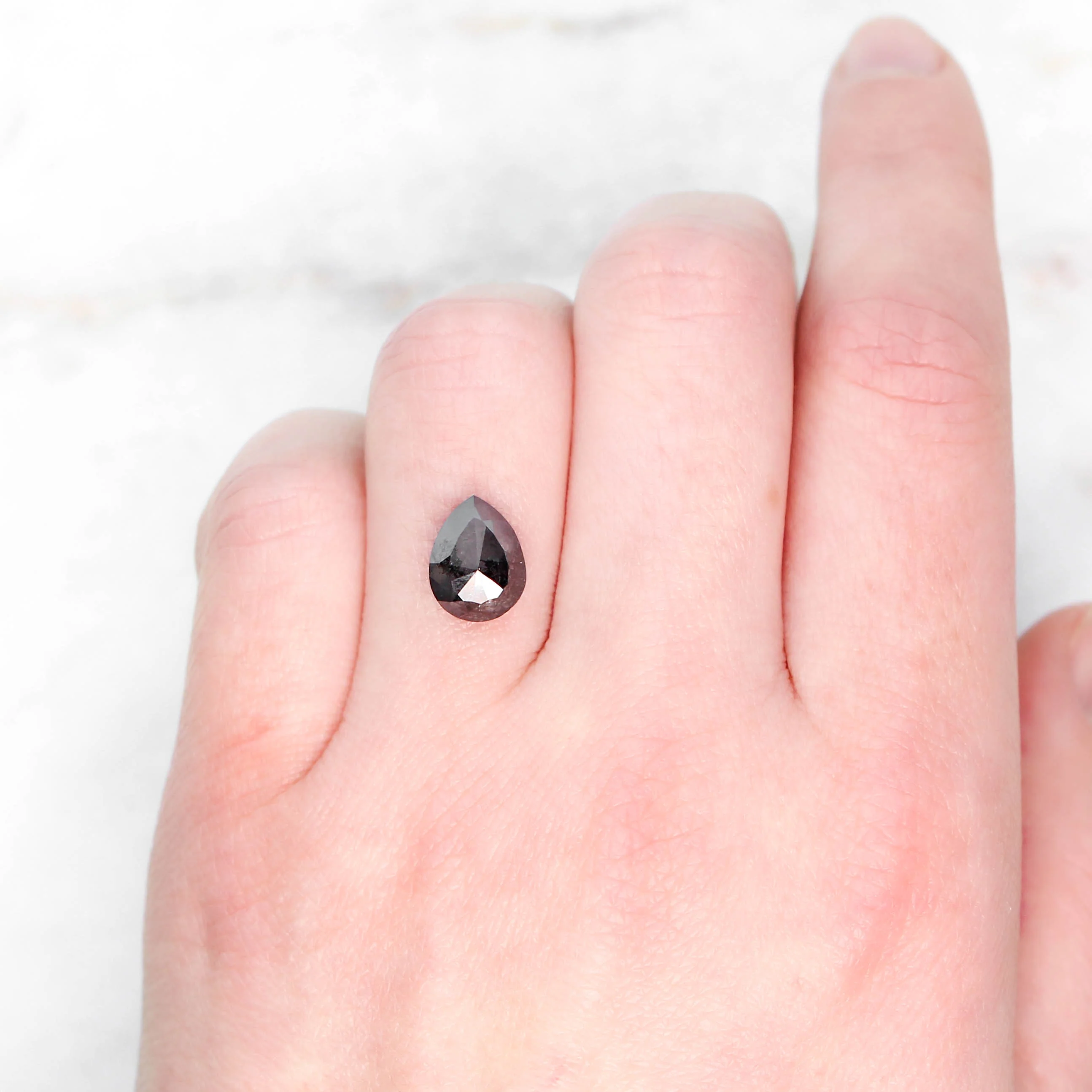 3.53 Carat Black Pear Salt and Pepper Diamond for Custom Work - Inventory Code BCP353 - Image 8