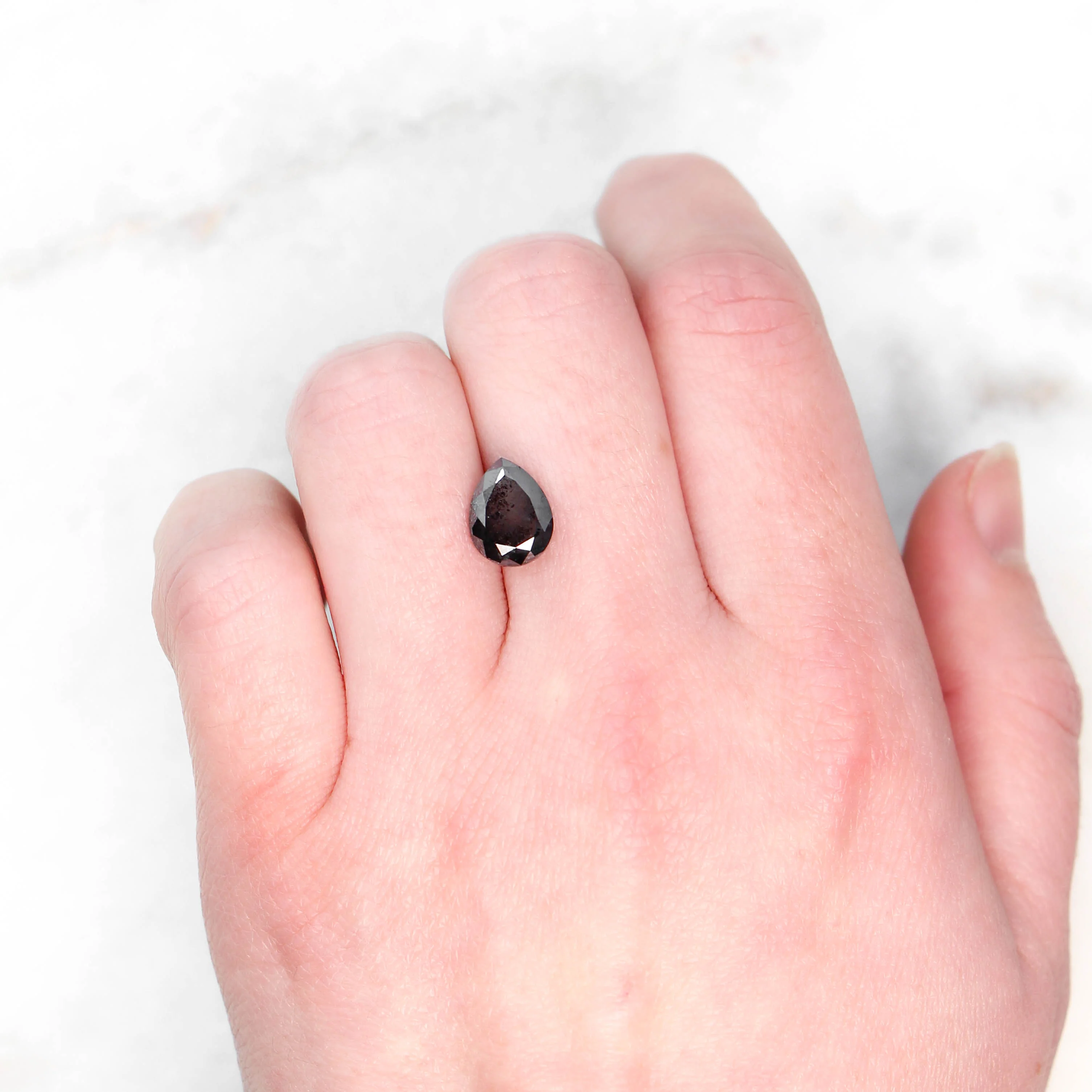 3.53 Carat Black Pear Salt and Pepper Diamond for Custom Work - Inventory Code BCP353 - Image 9
