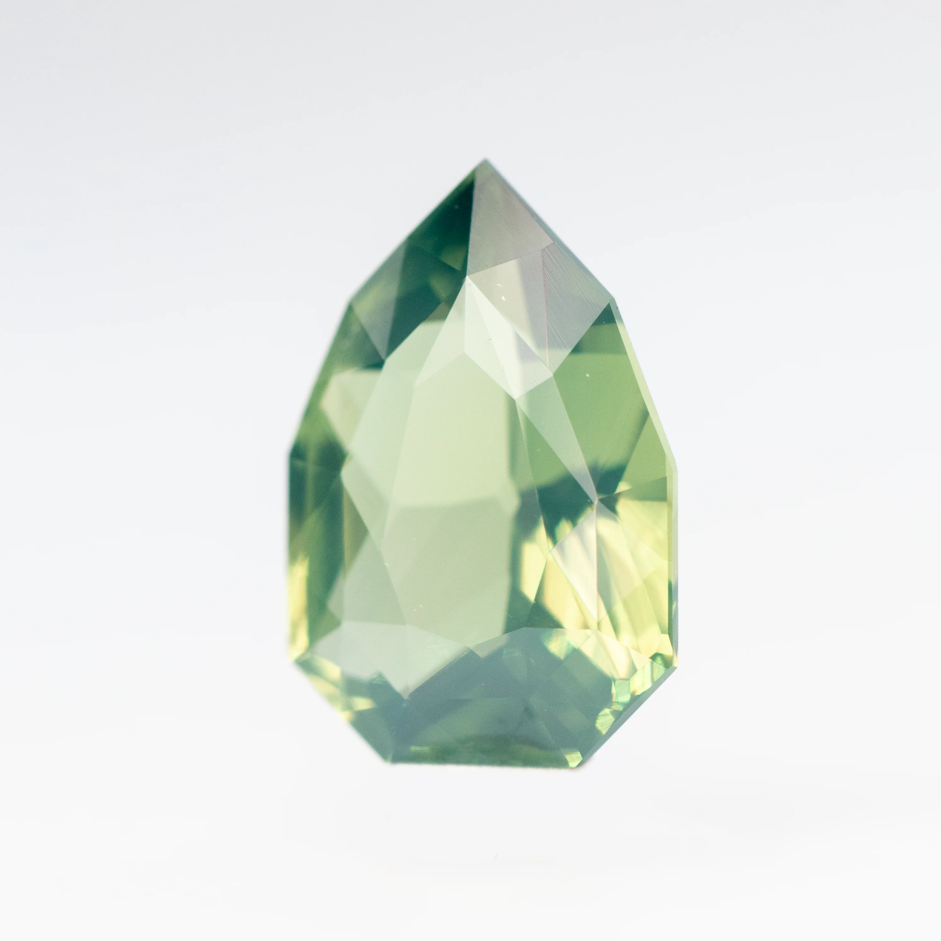 3.53 Carat Green Geometric Pear Sapphire for Custom Work - Inventory Code GGPS353 - Image 3