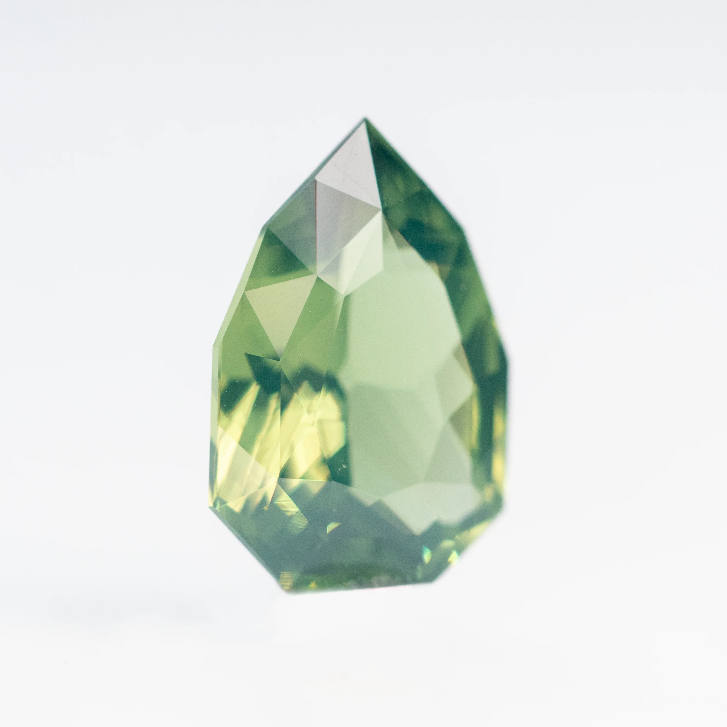 3.53 Carat Green Geometric Pear Sapphire for Custom Work - Inventory Code GGPS353 - Image 4