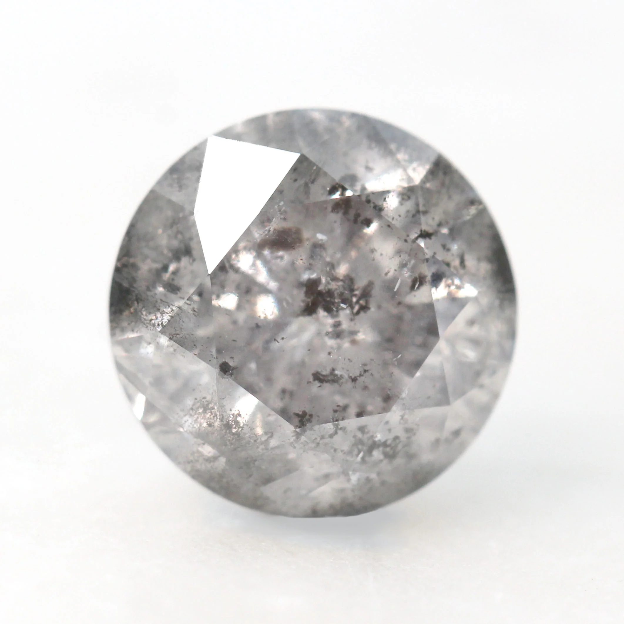 3.54 Carat Round Celestial Stormy Gray Salt and Pepper Diamond for Custom Work - Inventory Code SGR354 - Image 3