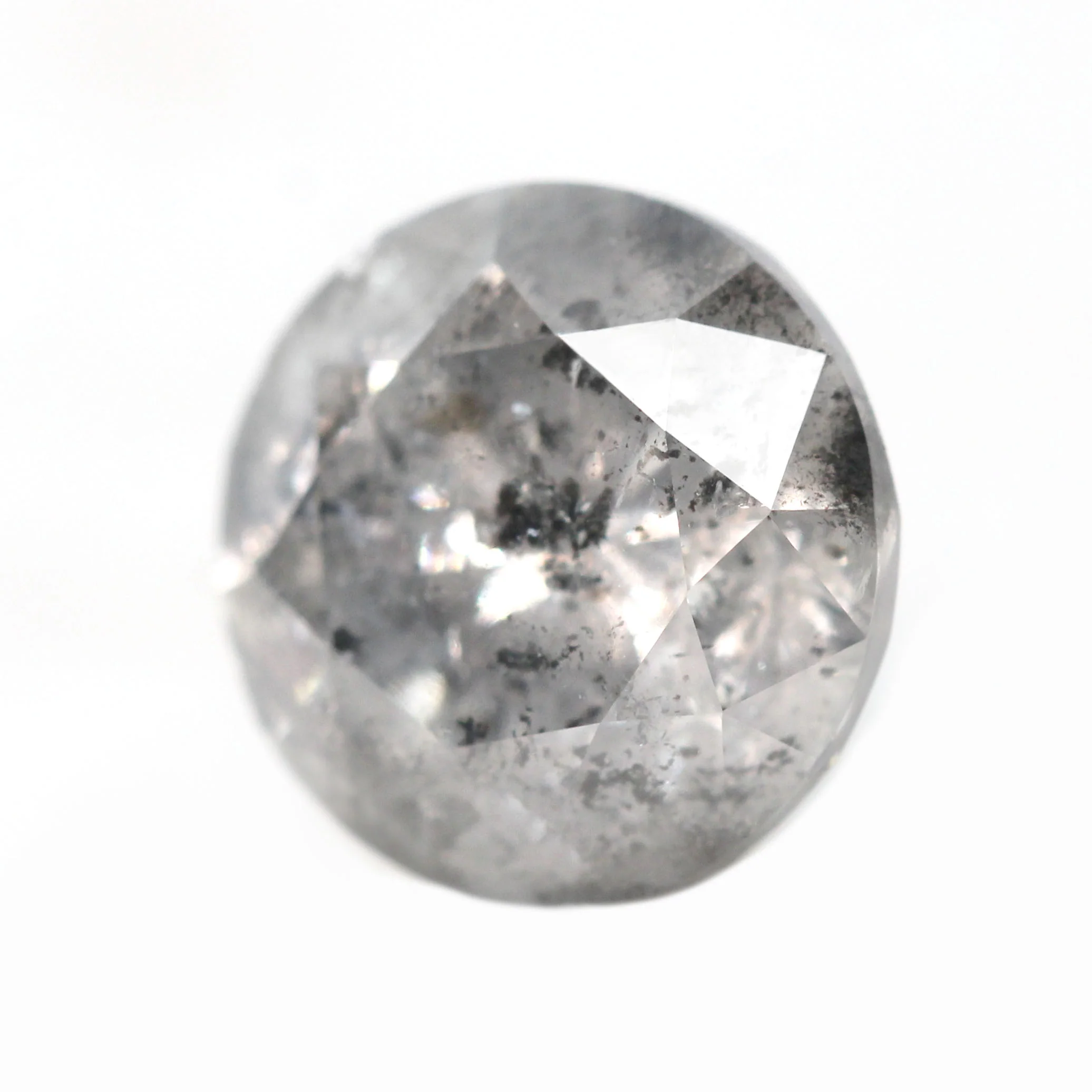 3.54 Carat Round Celestial Stormy Gray Salt and Pepper Diamond for Custom Work - Inventory Code SGR354 - Image 4