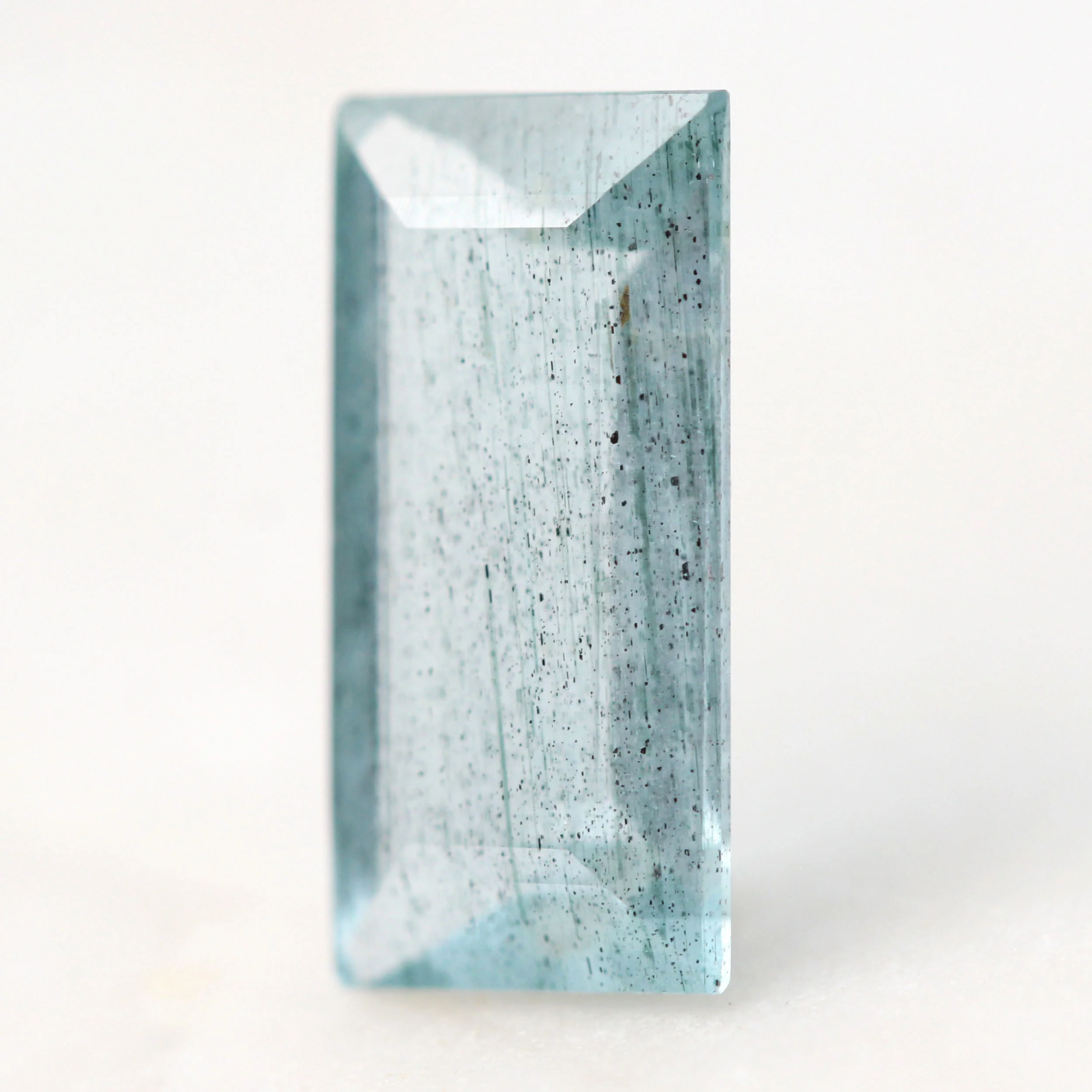 3.60 Carat Baguette Cut Mossy Aquamarine for Custom Work - Inventory Code BMA360 - Image 3