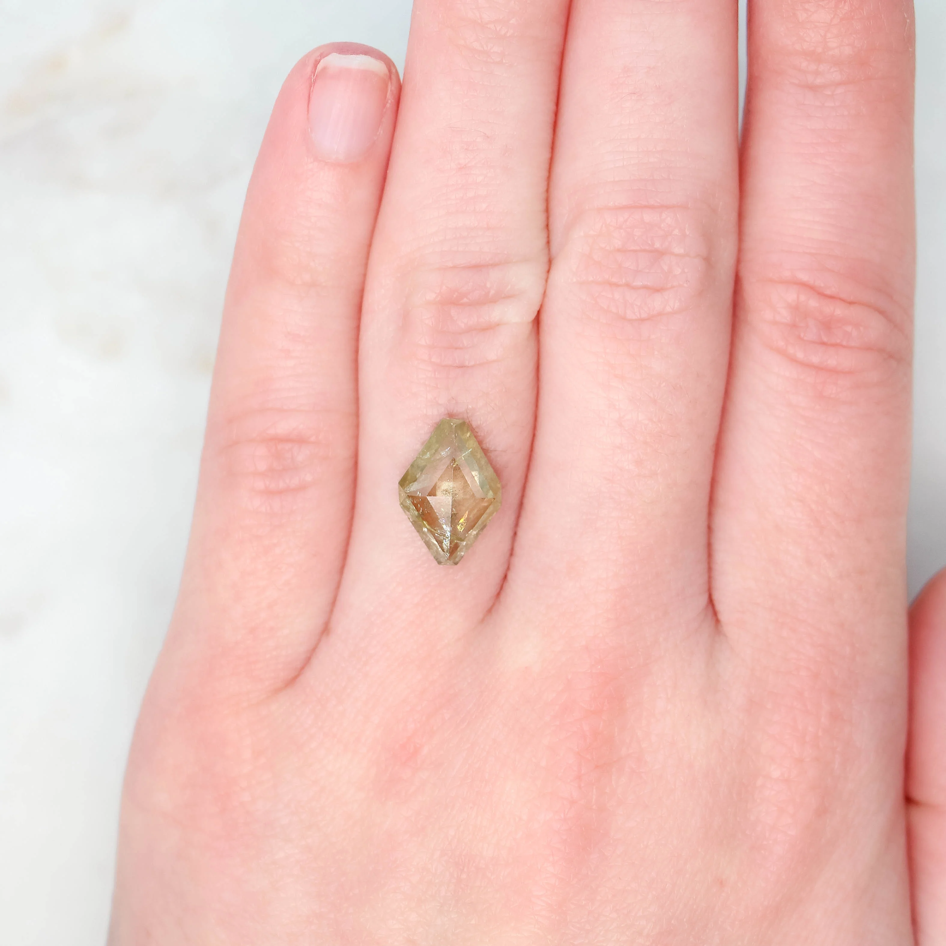 3.70 Carat Yellow Kite Cut Salt and Pepper Diamond for Custom Work - Inventory Code CCK370 - Image 2
