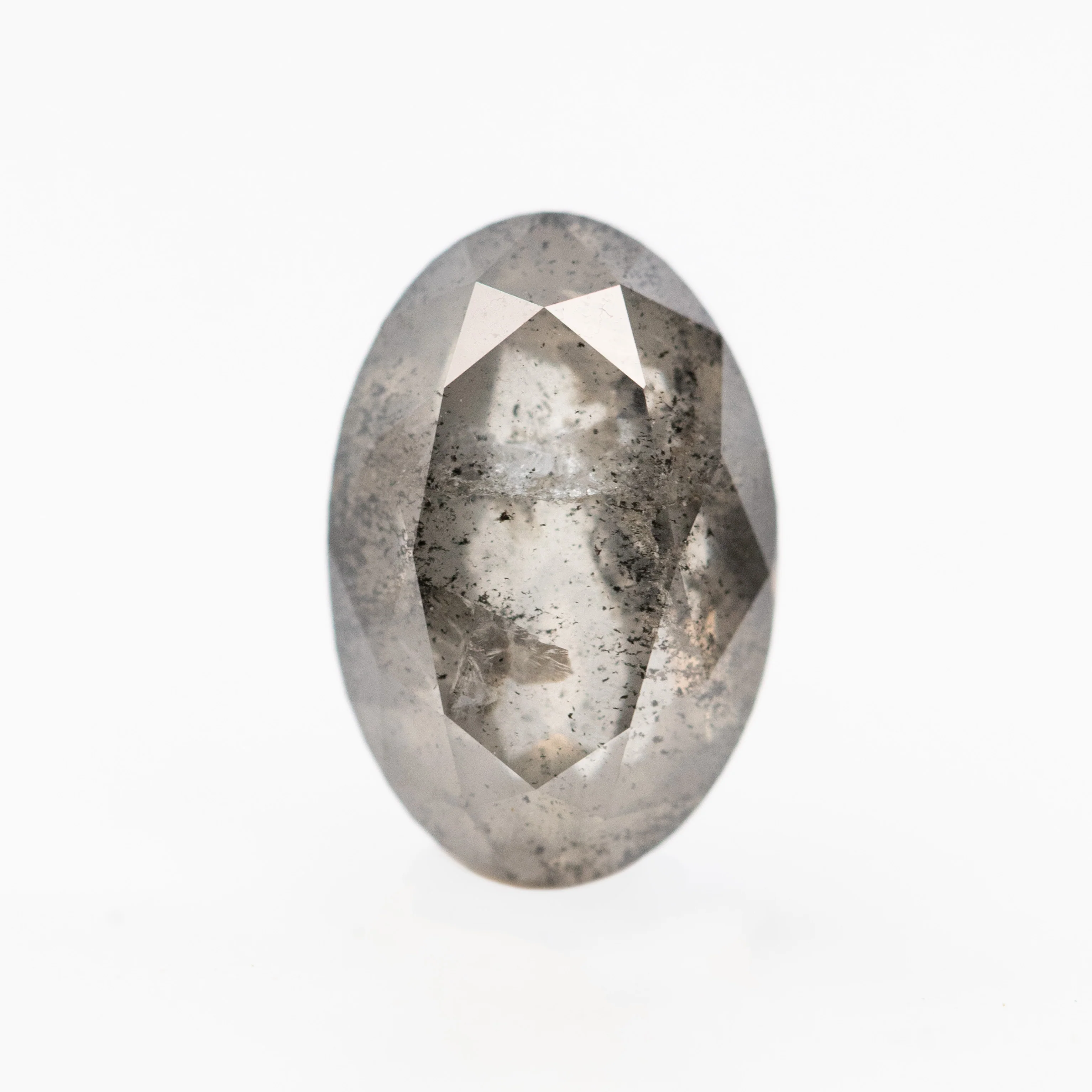 3.70 Carat Dark Gray Oval Salt and Pepper Diamond for Custom Work - Inventory Code DSO370