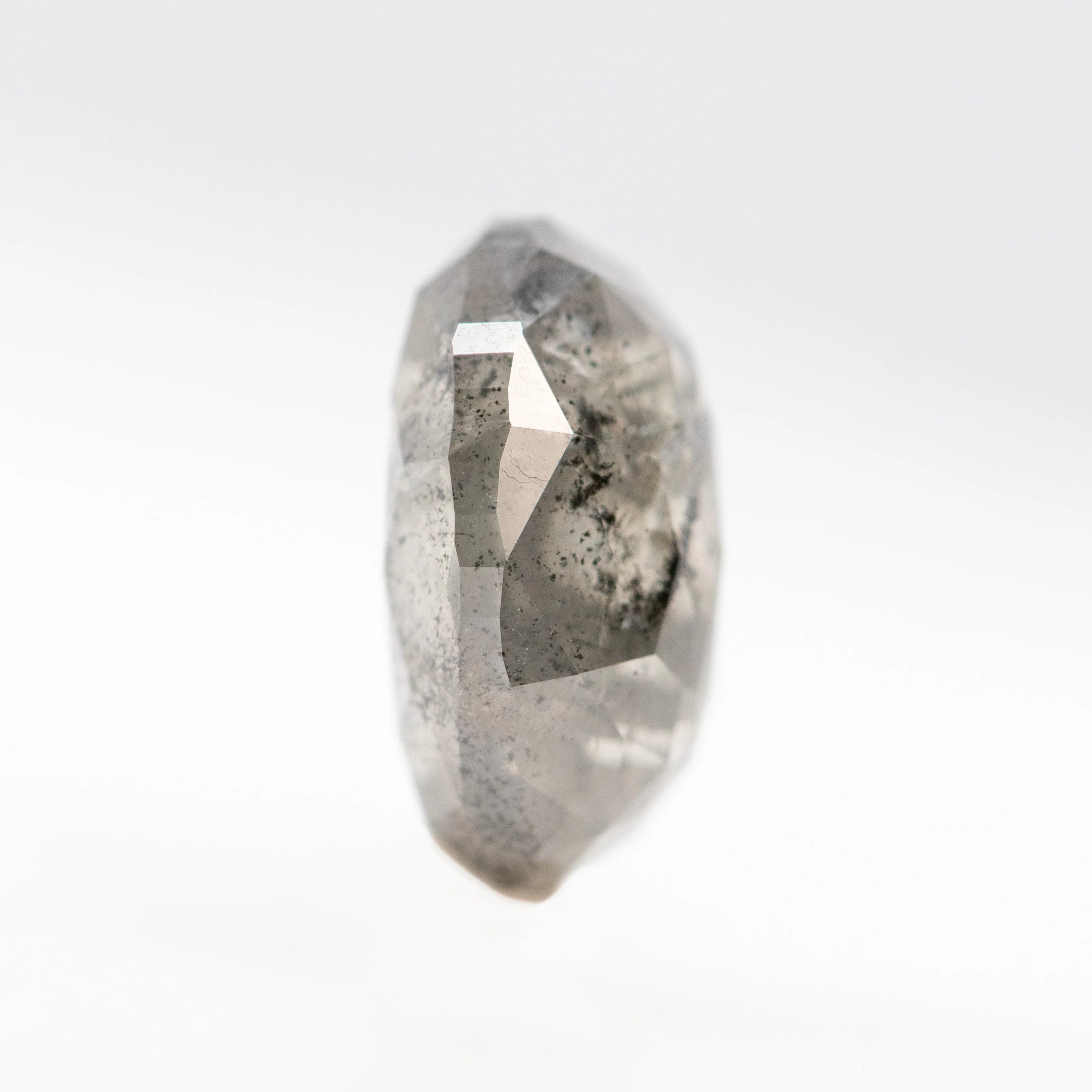 3.70 Carat Dark Gray Oval Salt and Pepper Diamond for Custom Work - Inventory Code DSO370 - Image 6