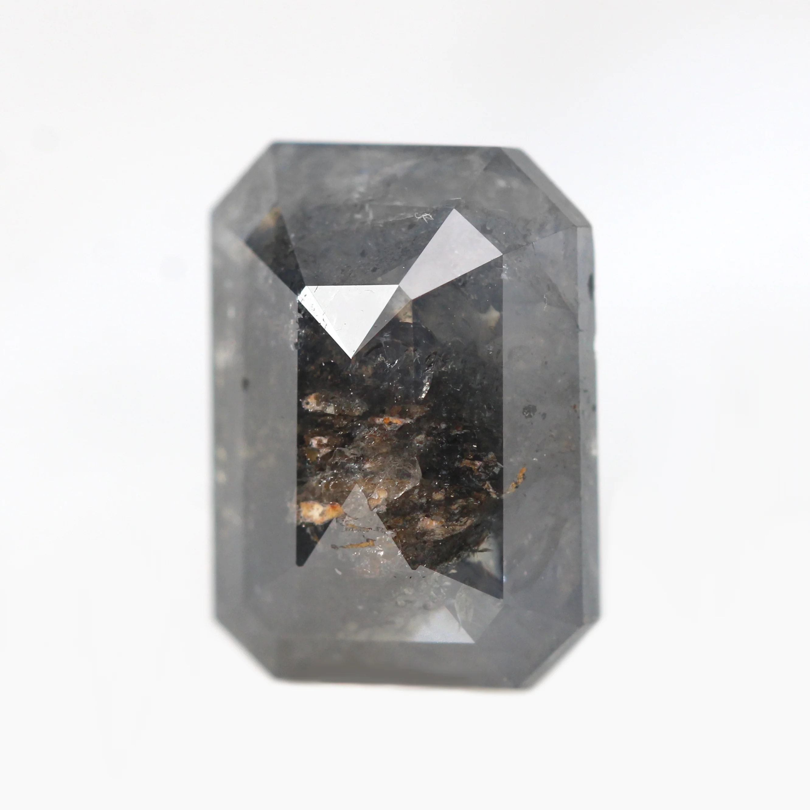 3.74 Carat Charcoal Gray Emerald Cut Salt and Pepper Diamond for Custom Work - Inventory Code DSE374 - Image 4