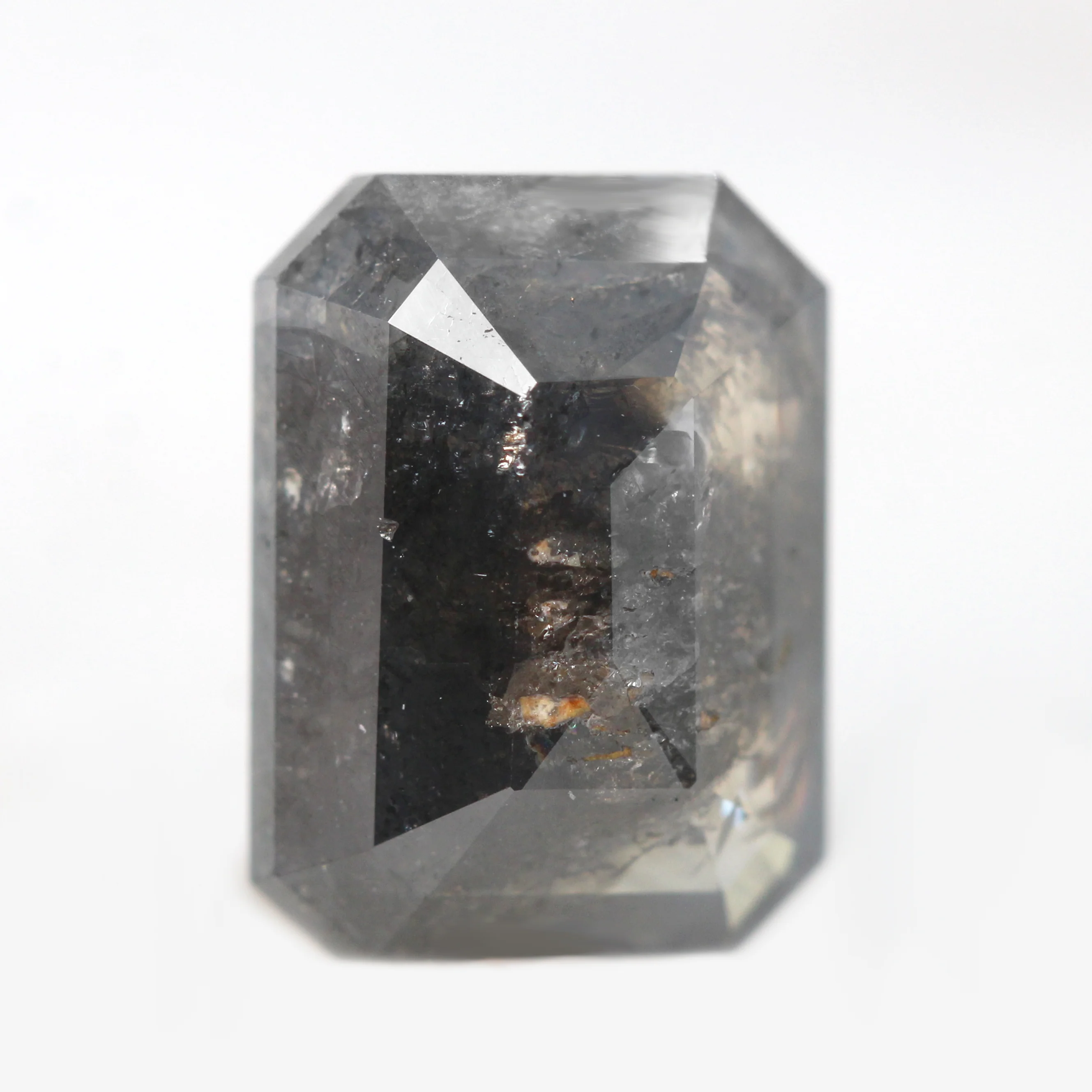 3.74 Carat Charcoal Gray Emerald Cut Salt and Pepper Diamond for Custom Work - Inventory Code DSE374 - Image 5