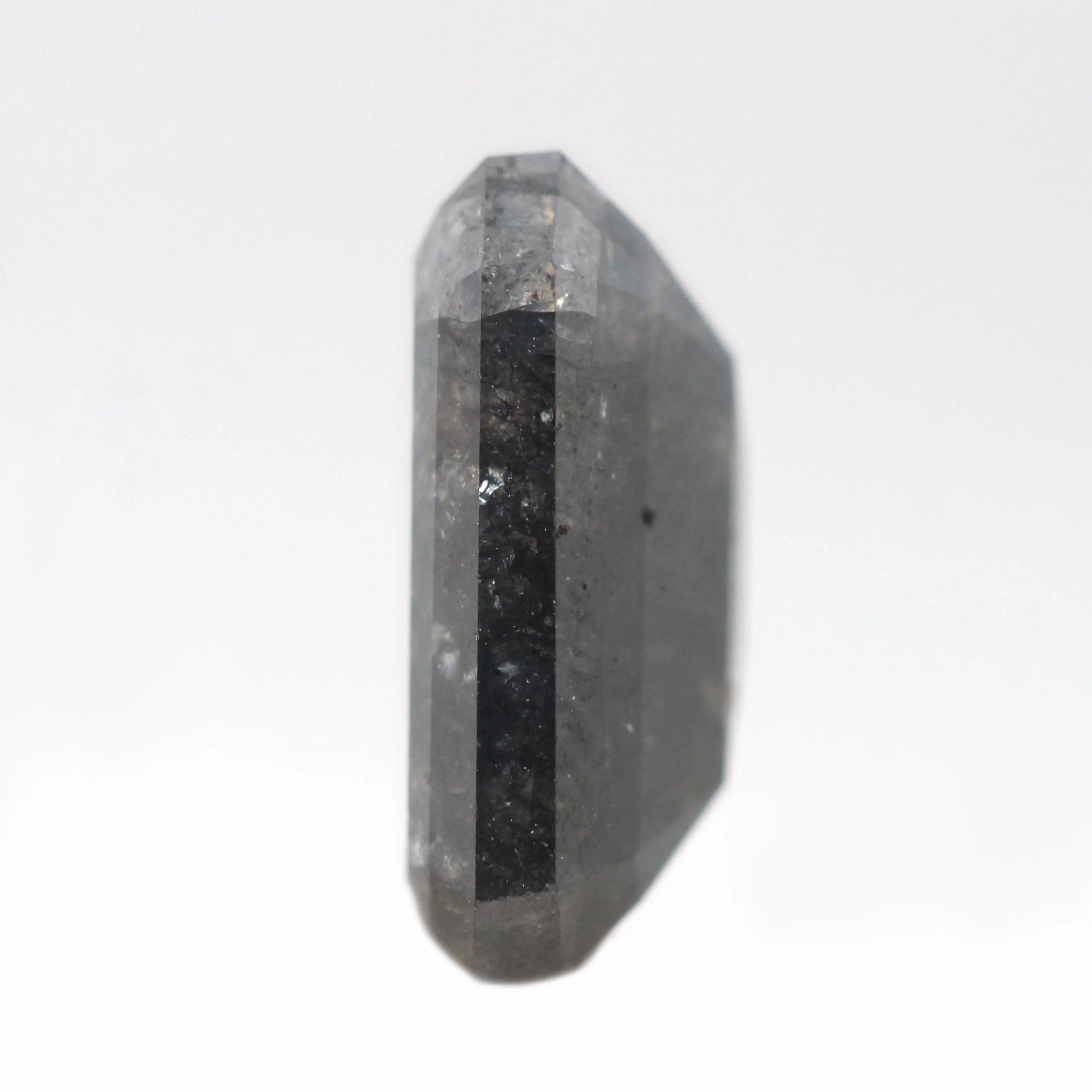 3.74 Carat Charcoal Gray Emerald Cut Salt and Pepper Diamond for Custom Work - Inventory Code DSE374 - Image 6