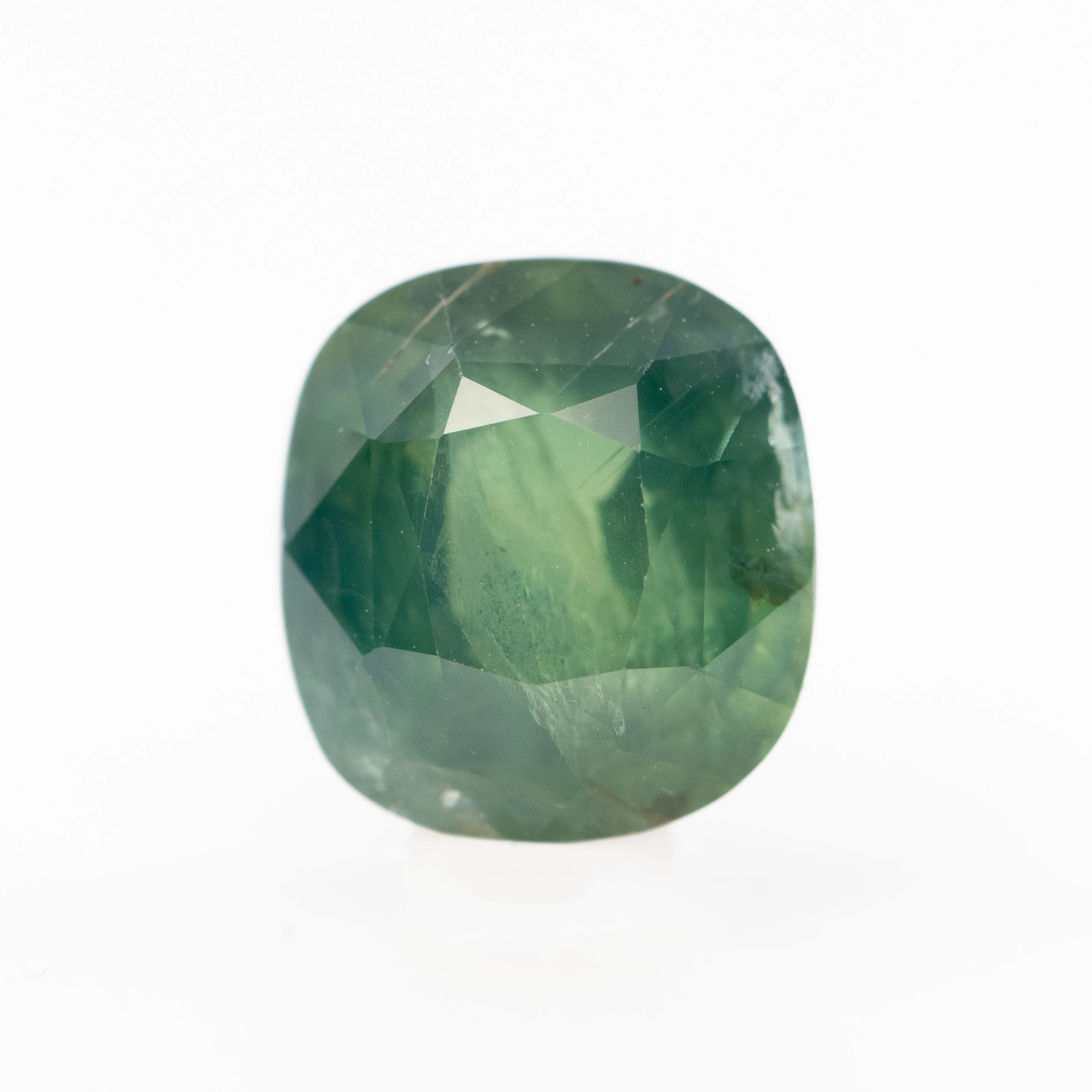 3.78 Carat Green Cushion Cut Sapphire for Custom Work - Inventory Code GCS378