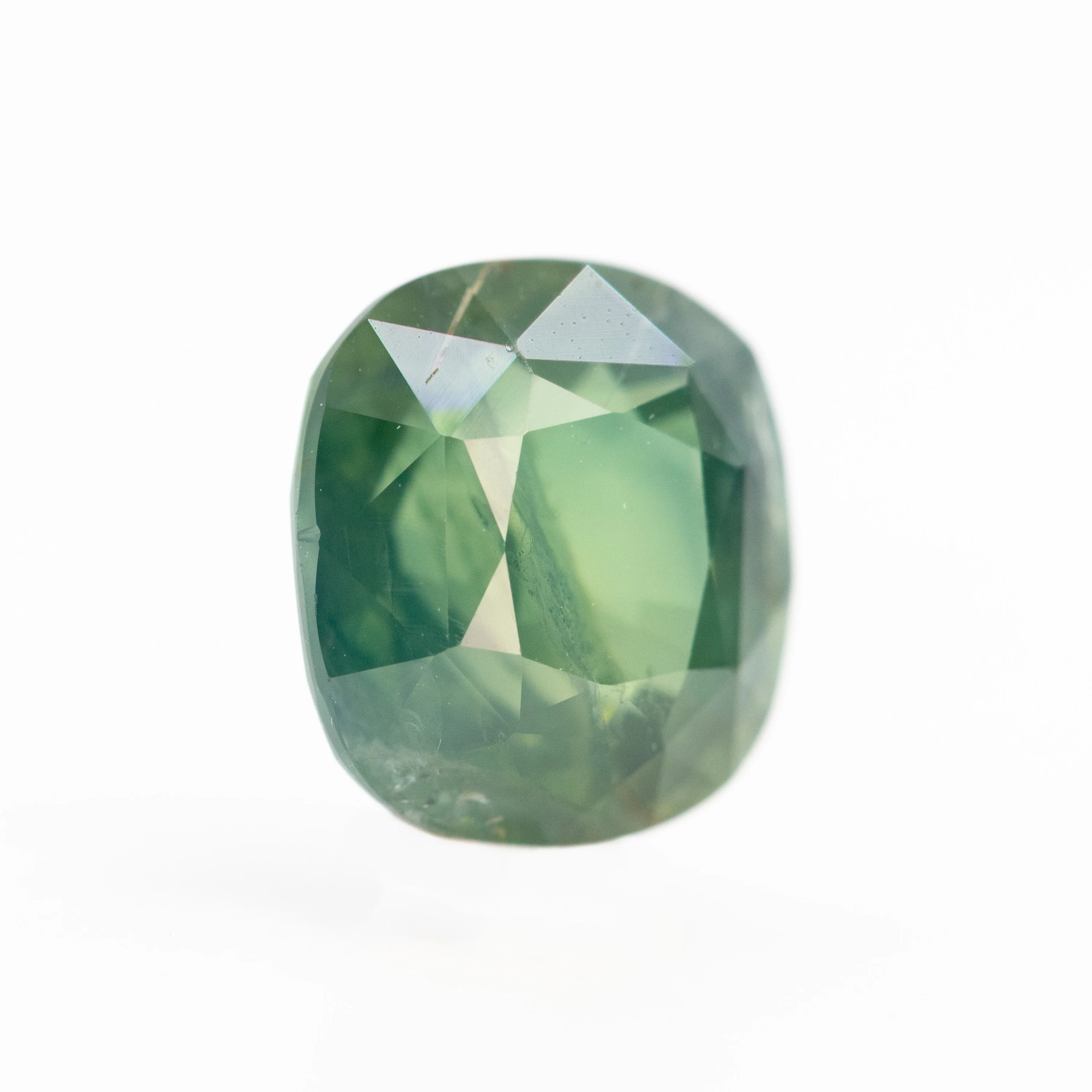 3.78 Carat Green Cushion Cut Sapphire for Custom Work - Inventory Code GCS378 - Image 4