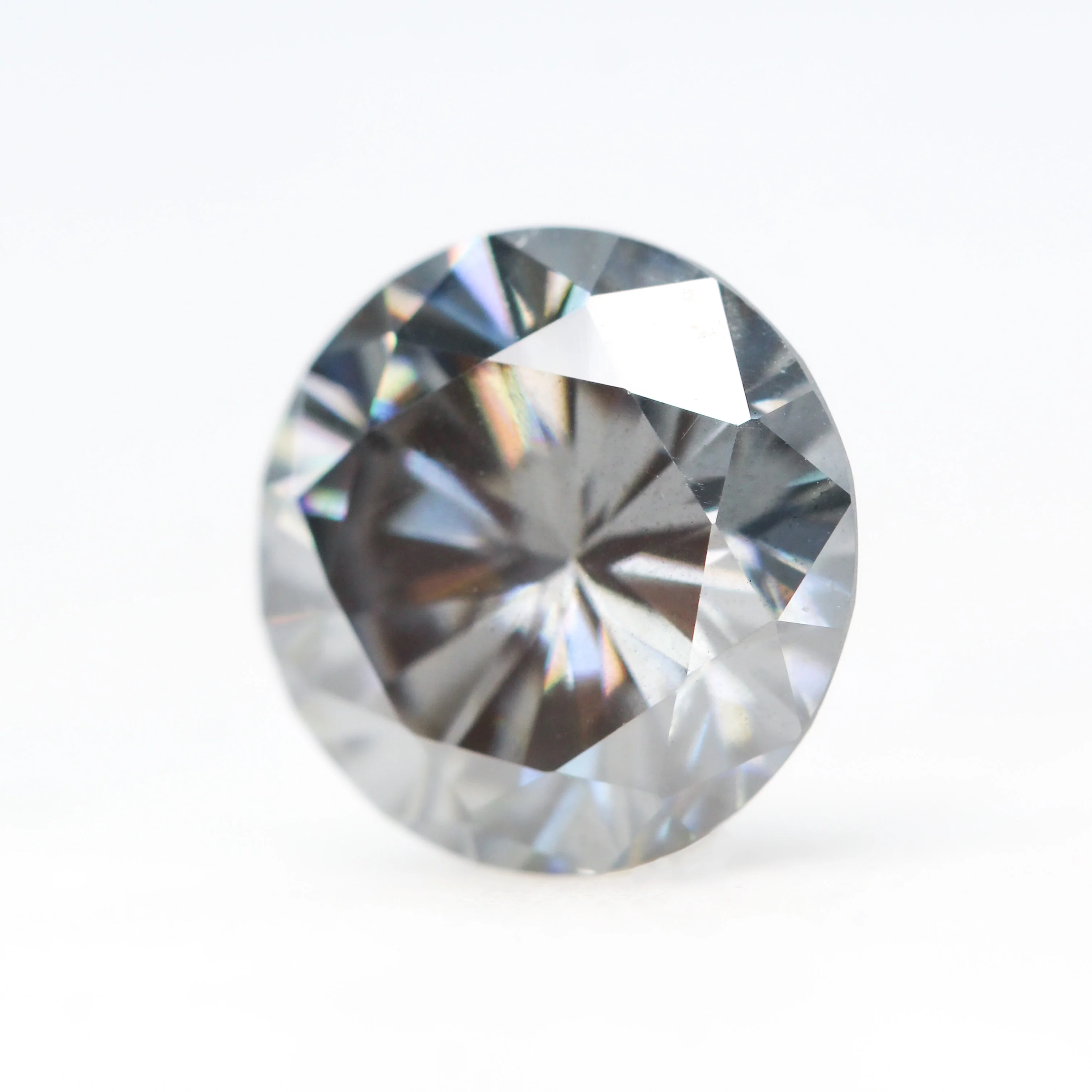 3.80 Carat Round Gray Moissanite for Custom Work - Inventory Code RGM380 - Image 3
