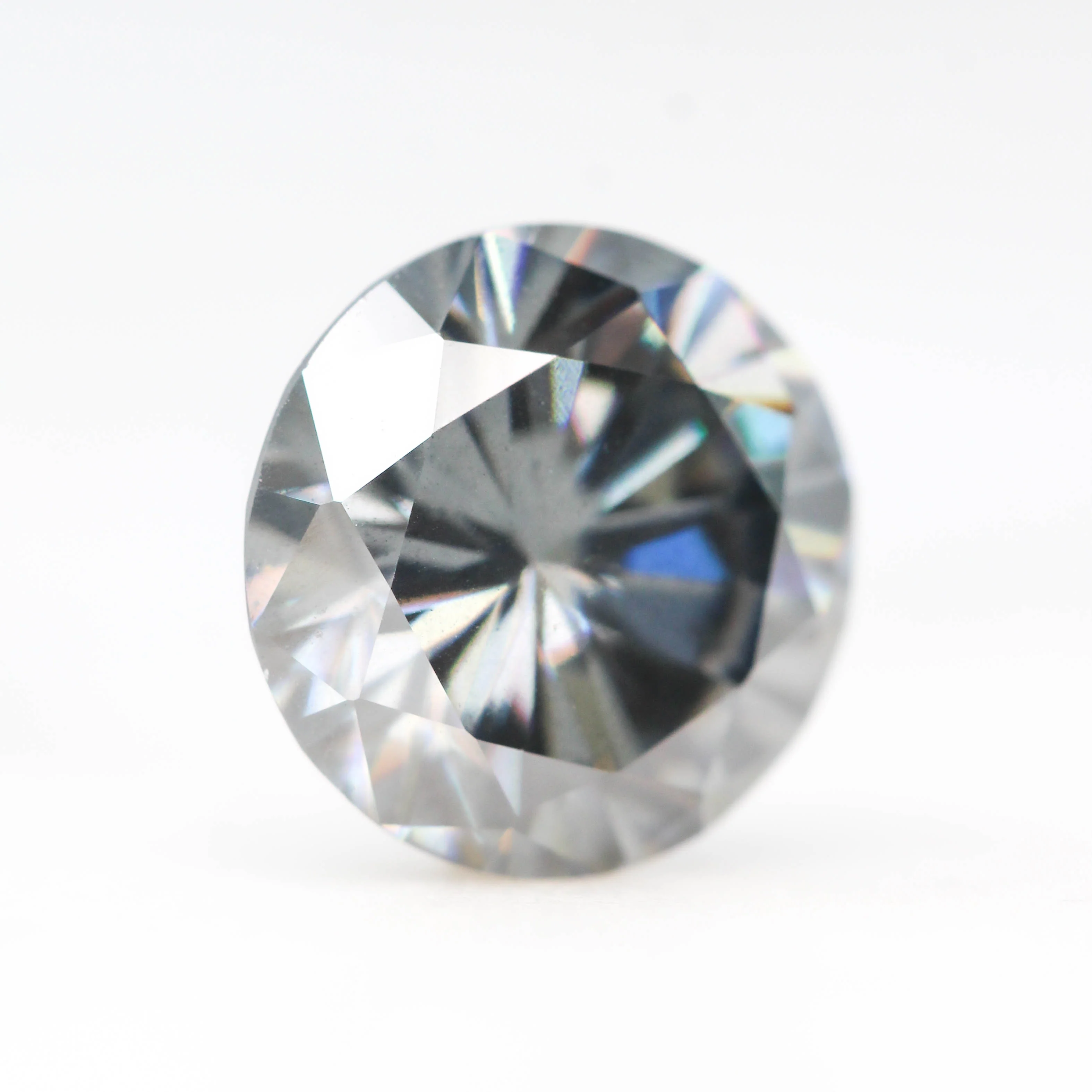 3.80 Carat Round Gray Moissanite for Custom Work - Inventory Code RGM380 - Image 4