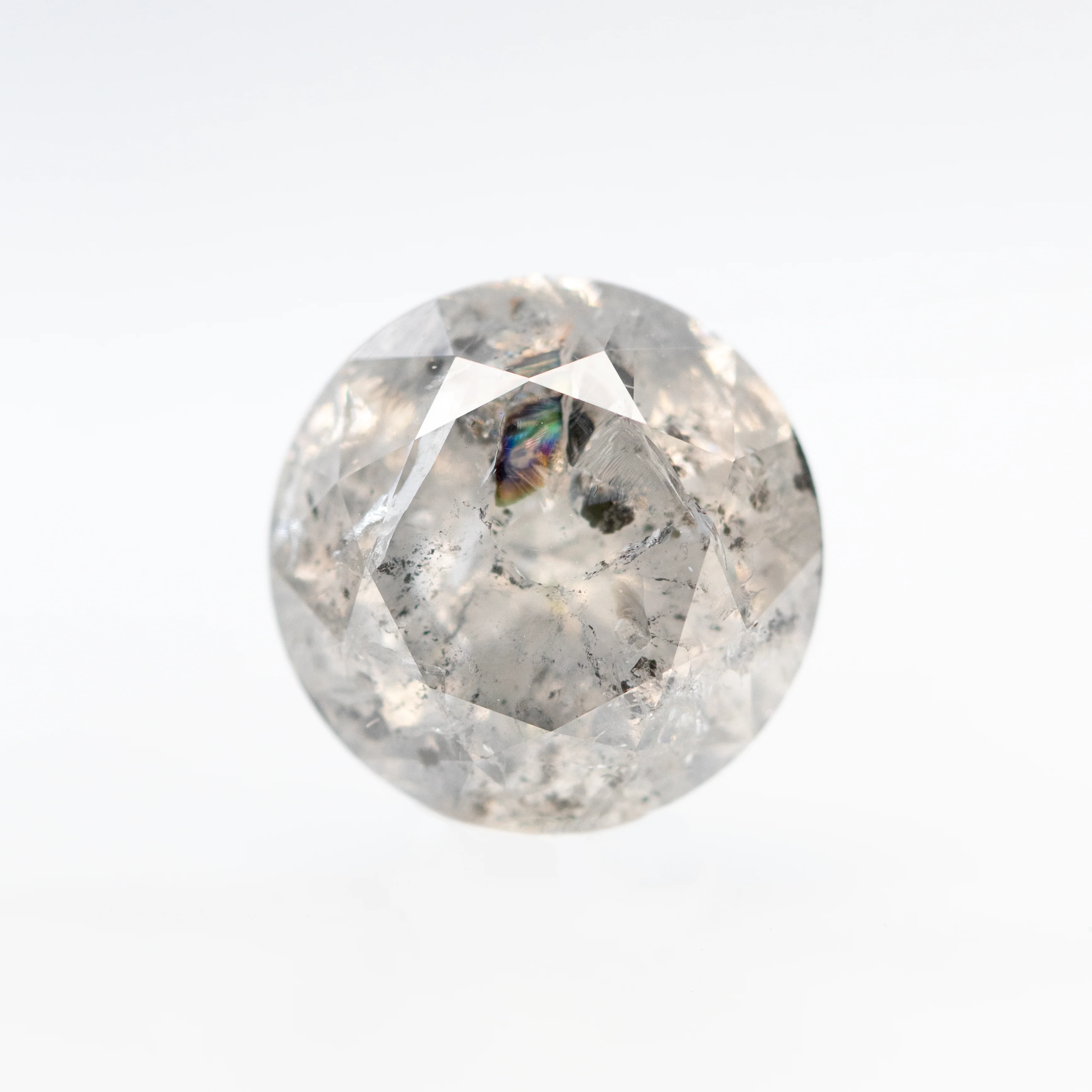 3.98 Carat Round Stormy Gray Salt and Pepper Diamond for Custom Work - Inventory Code SGR398
