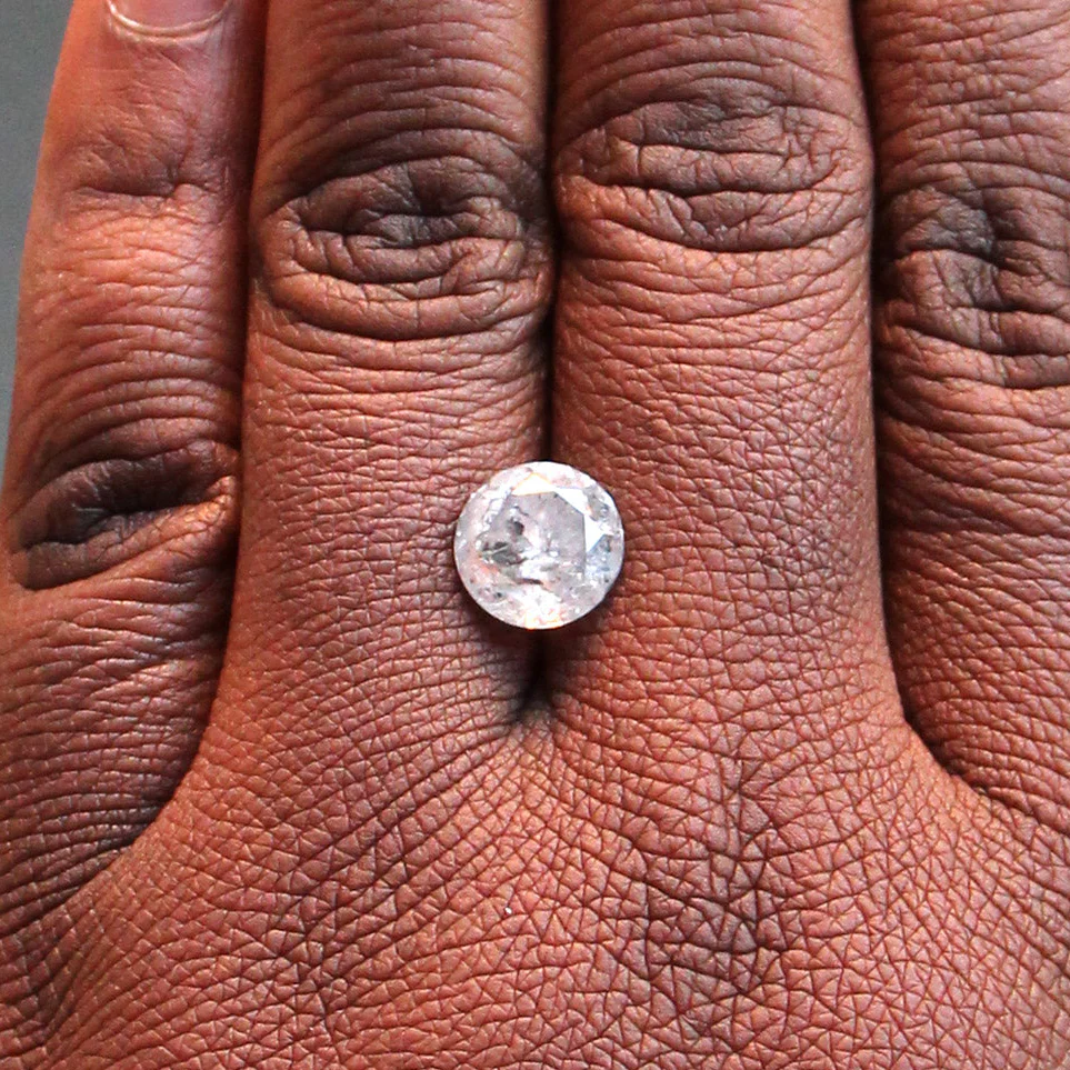 3.98 Carat Round Stormy Gray Salt and Pepper Diamond for Custom Work - Inventory Code SGR398 - Image 2