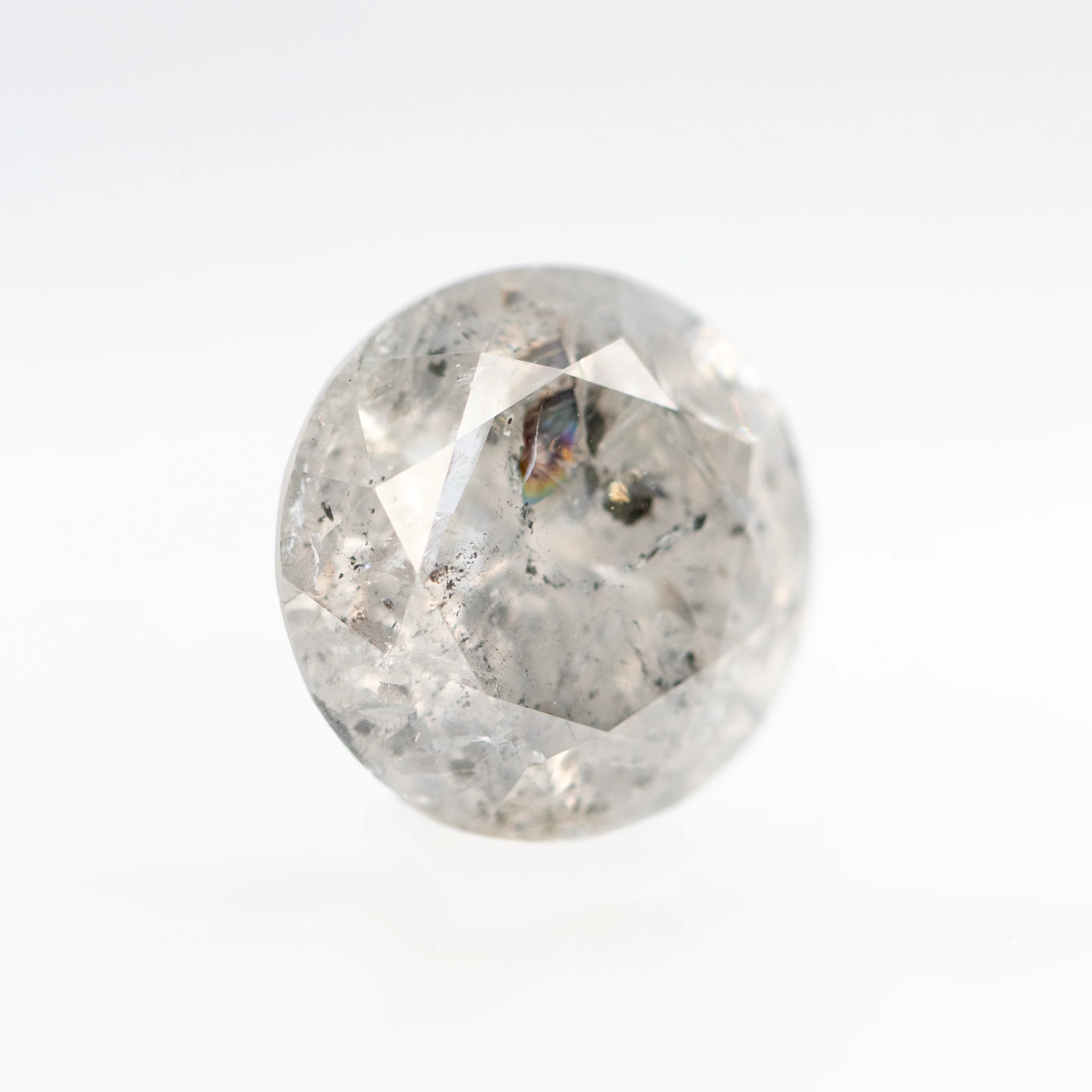 3.98 Carat Round Stormy Gray Salt and Pepper Diamond for Custom Work - Inventory Code SGR398 - Image 3