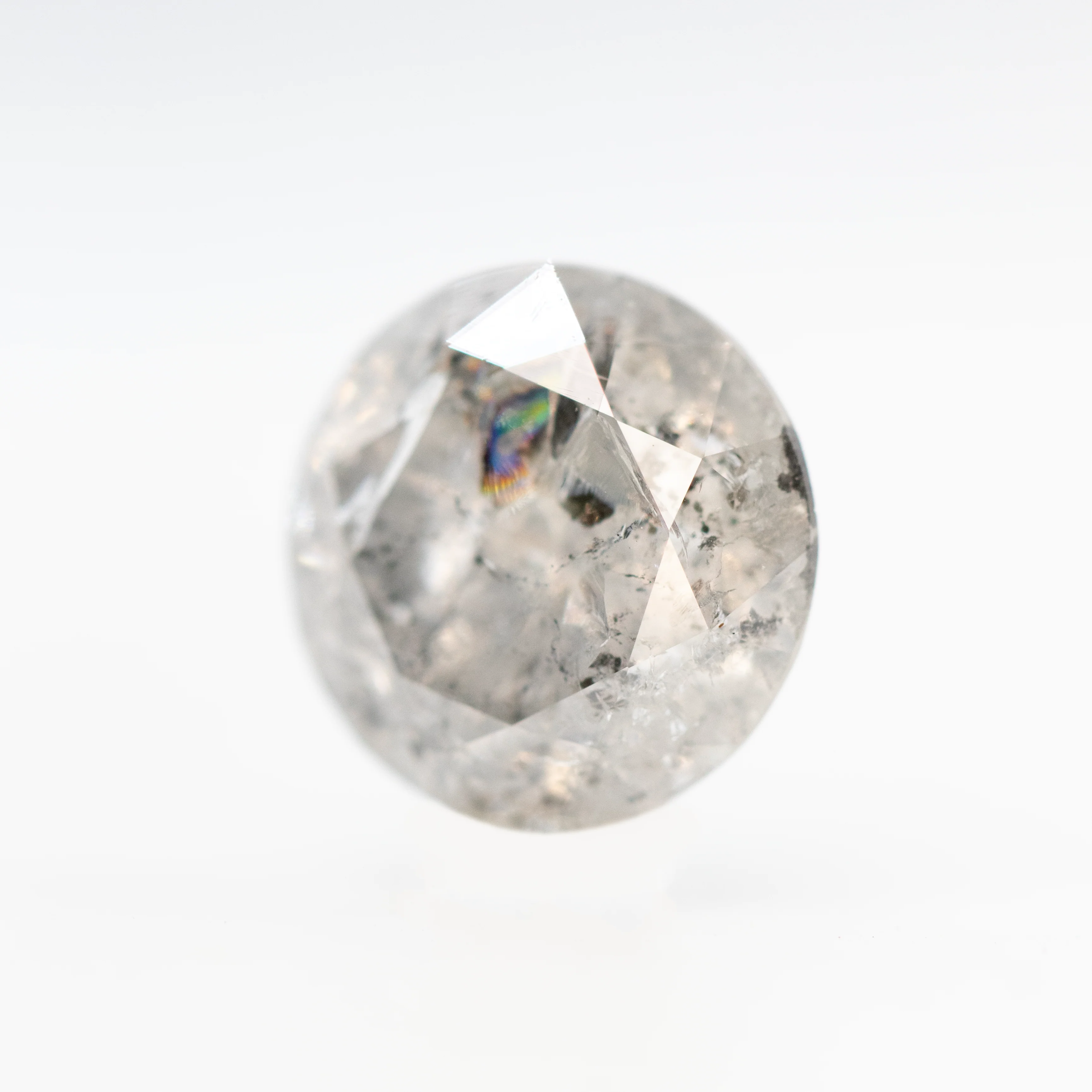3.98 Carat Round Stormy Gray Salt and Pepper Diamond for Custom Work - Inventory Code SGR398 - Image 4