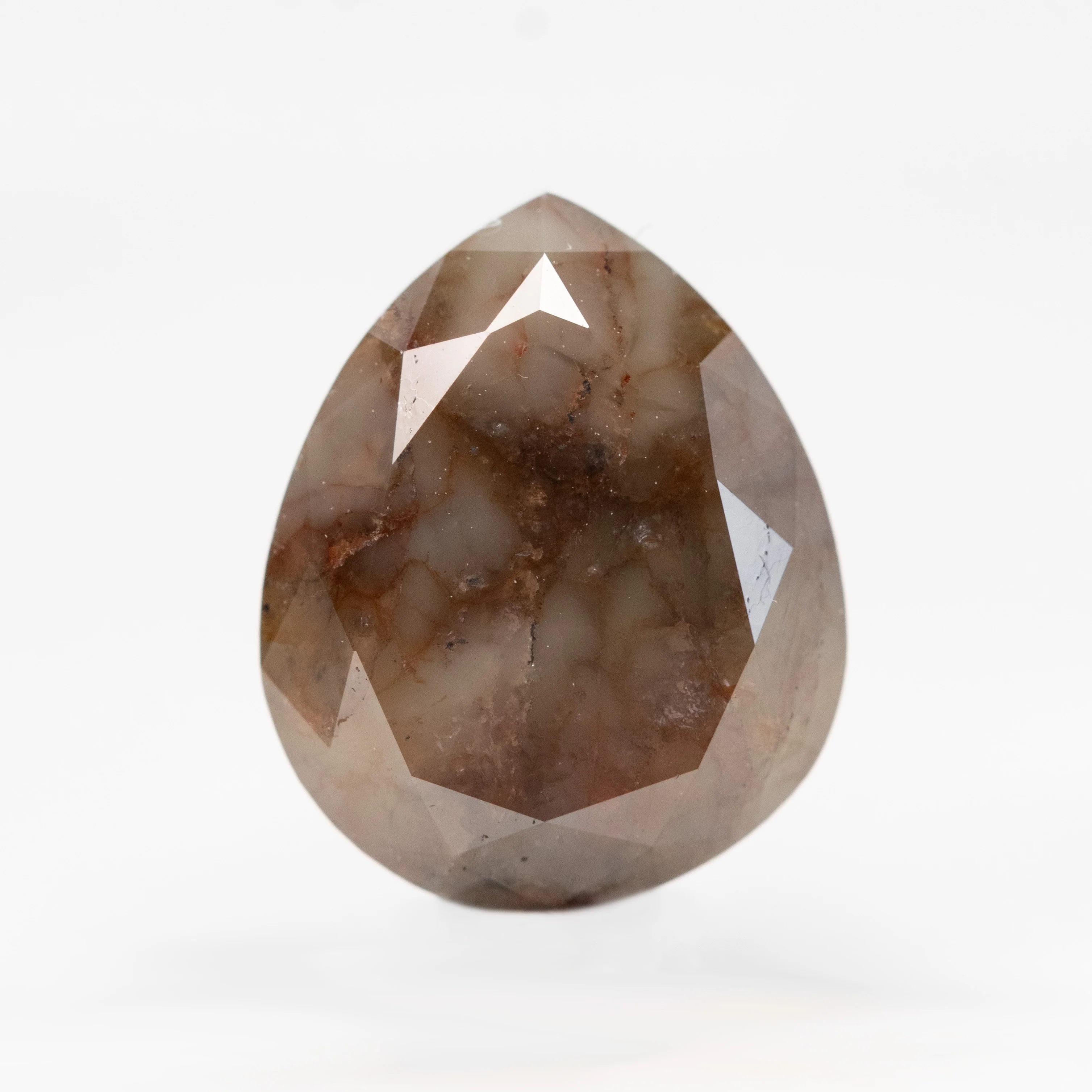 4.01 Carat Champagne Brown Pear Salt and Pepper Diamond for Custom Work - Inventory Code DSP401