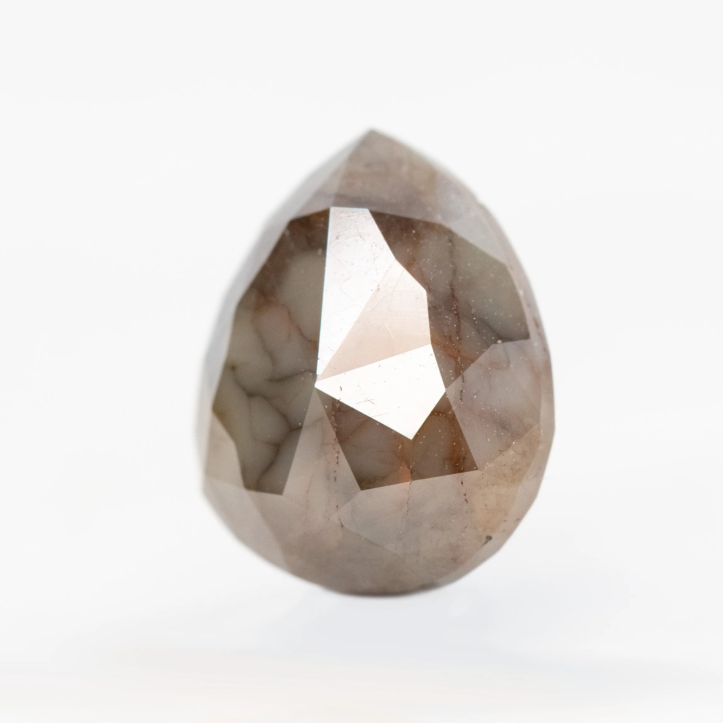 4.01 Carat Champagne Brown Pear Salt and Pepper Diamond for Custom Work - Inventory Code DSP401 - Image 4