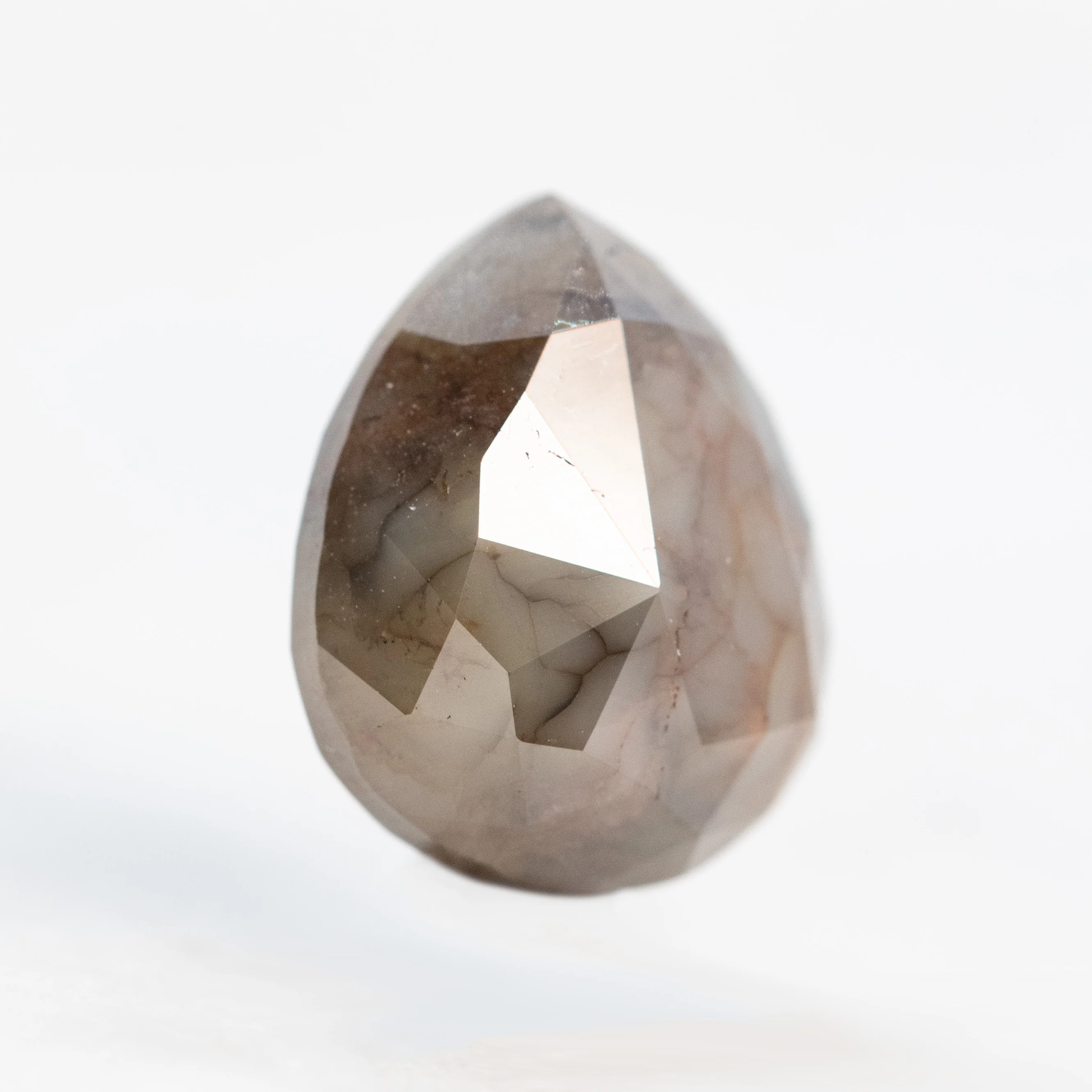 4.01 Carat Champagne Brown Pear Salt and Pepper Diamond for Custom Work - Inventory Code DSP401 - Image 5