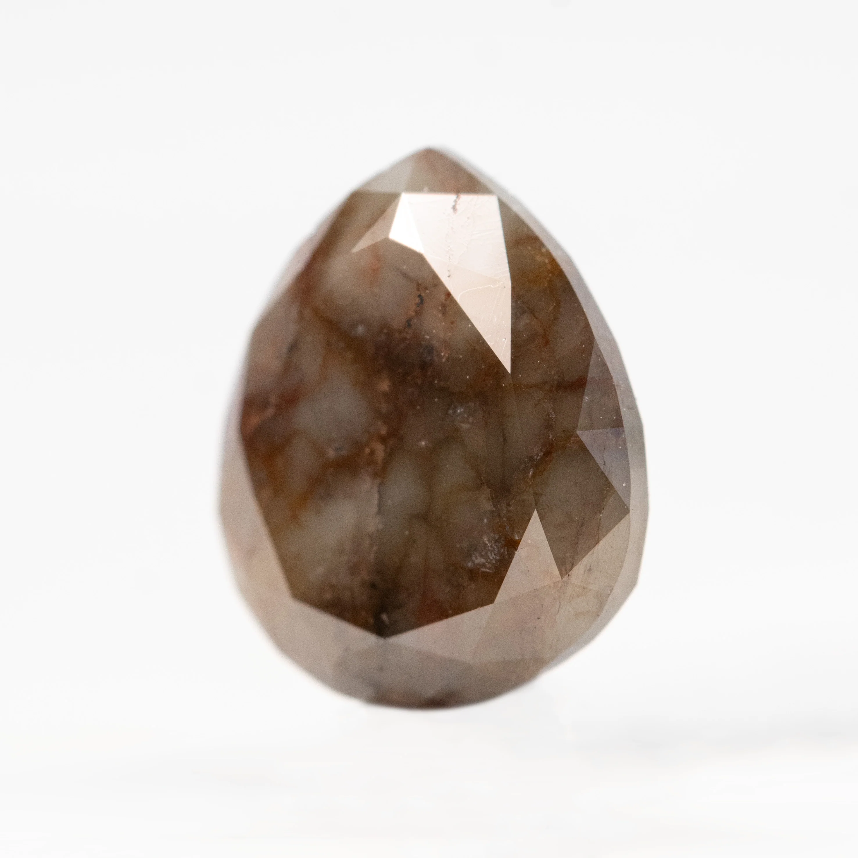 4.01 Carat Champagne Brown Pear Salt and Pepper Diamond for Custom Work - Inventory Code DSP401 - Image 7