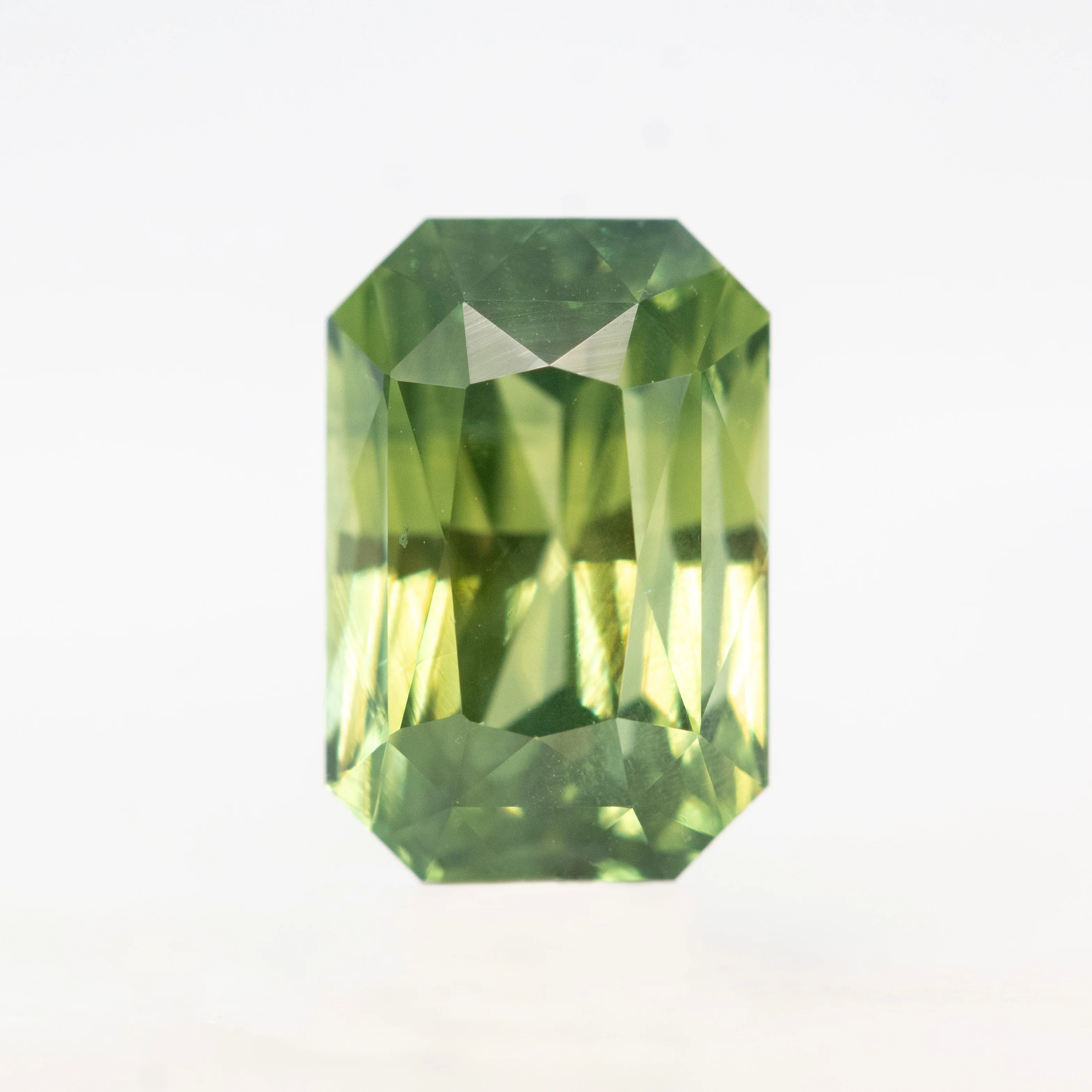 4.04 Carat Green Radiant Cut Sapphire for Custom Work - Inventory Code GRCS404
