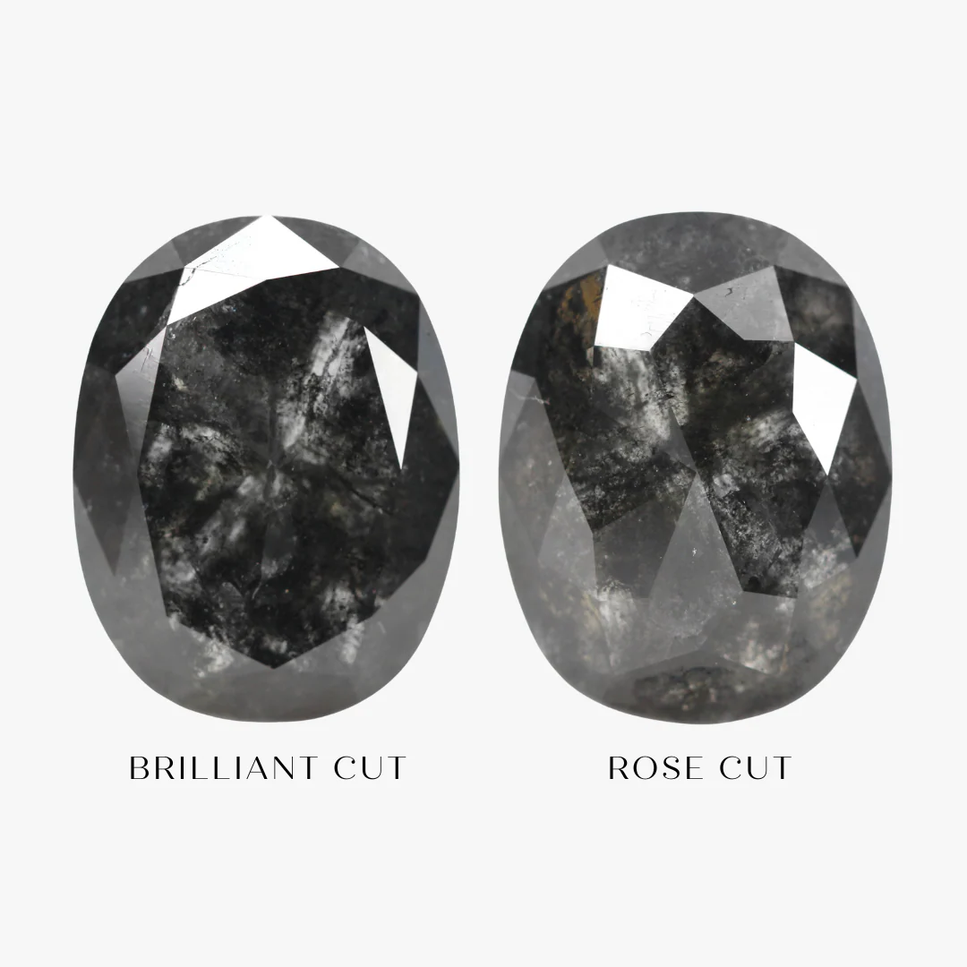 4.08 Carat Dark Charcoal Oval Salt and Pepper Diamond for Custom Work - Inventory Code NBO408 - Image 3