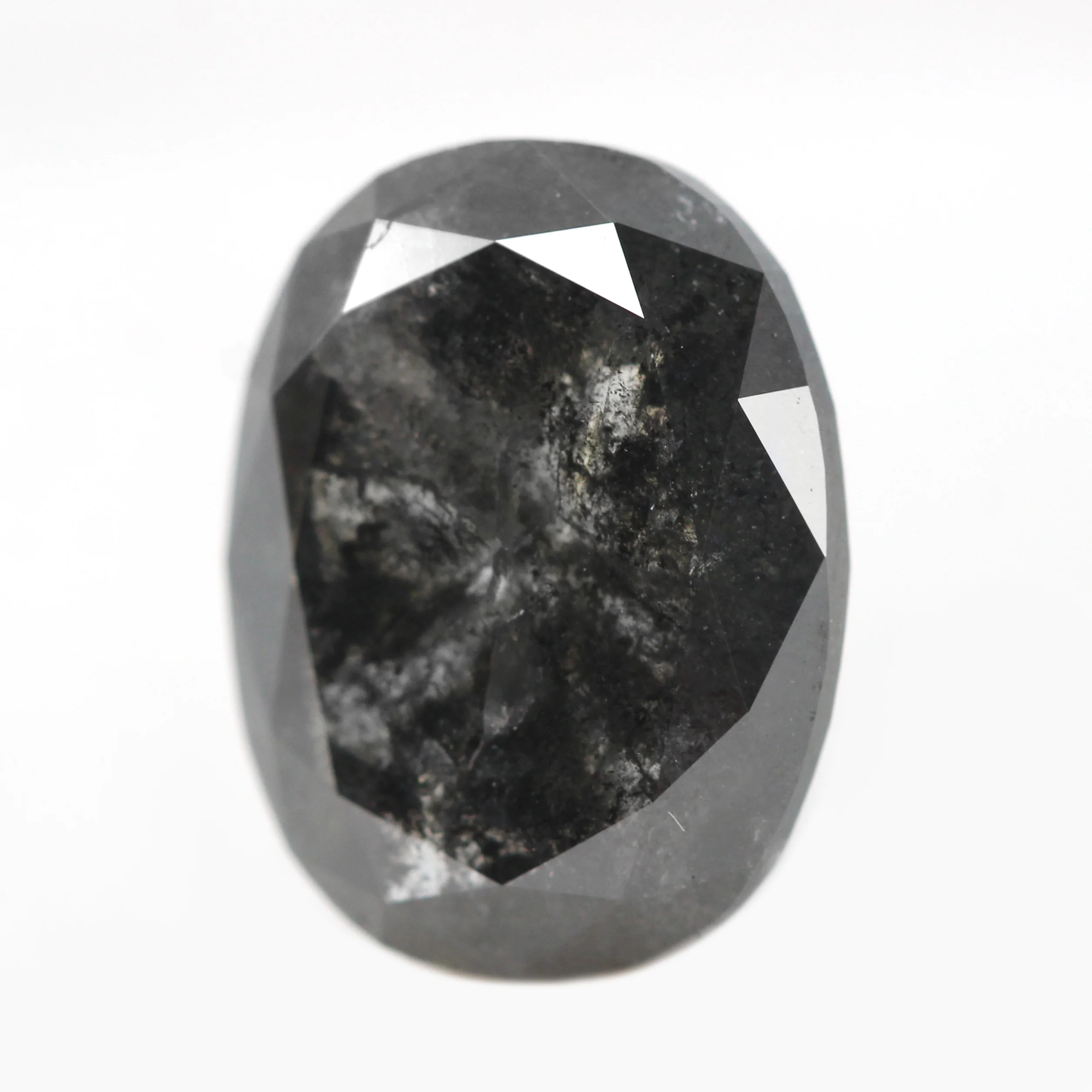 4.08 Carat Dark Charcoal Oval Salt and Pepper Diamond for Custom Work - Inventory Code NBO408 - Image 6