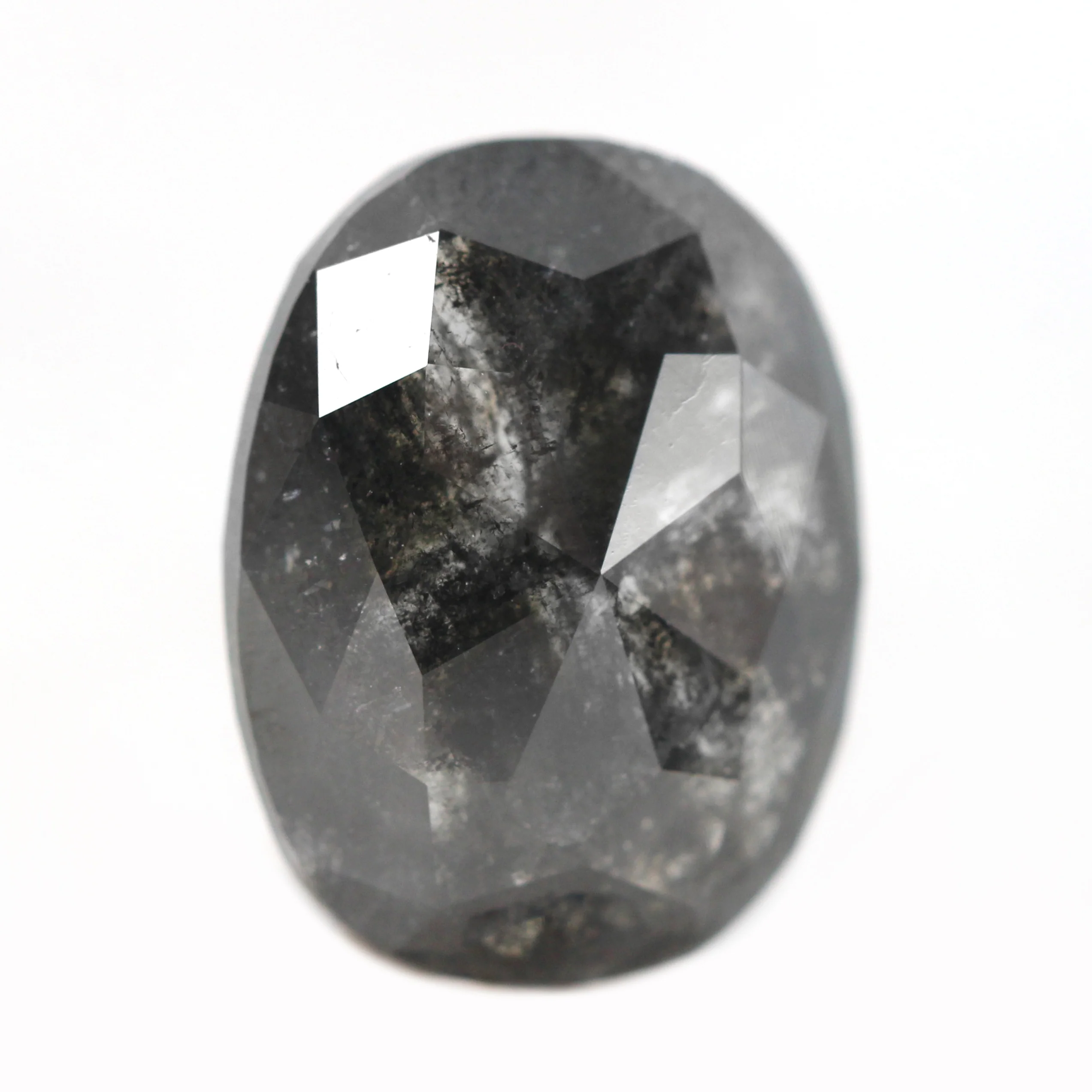 4.08 Carat Dark Charcoal Oval Salt and Pepper Diamond for Custom Work - Inventory Code NBO408 - Image 8