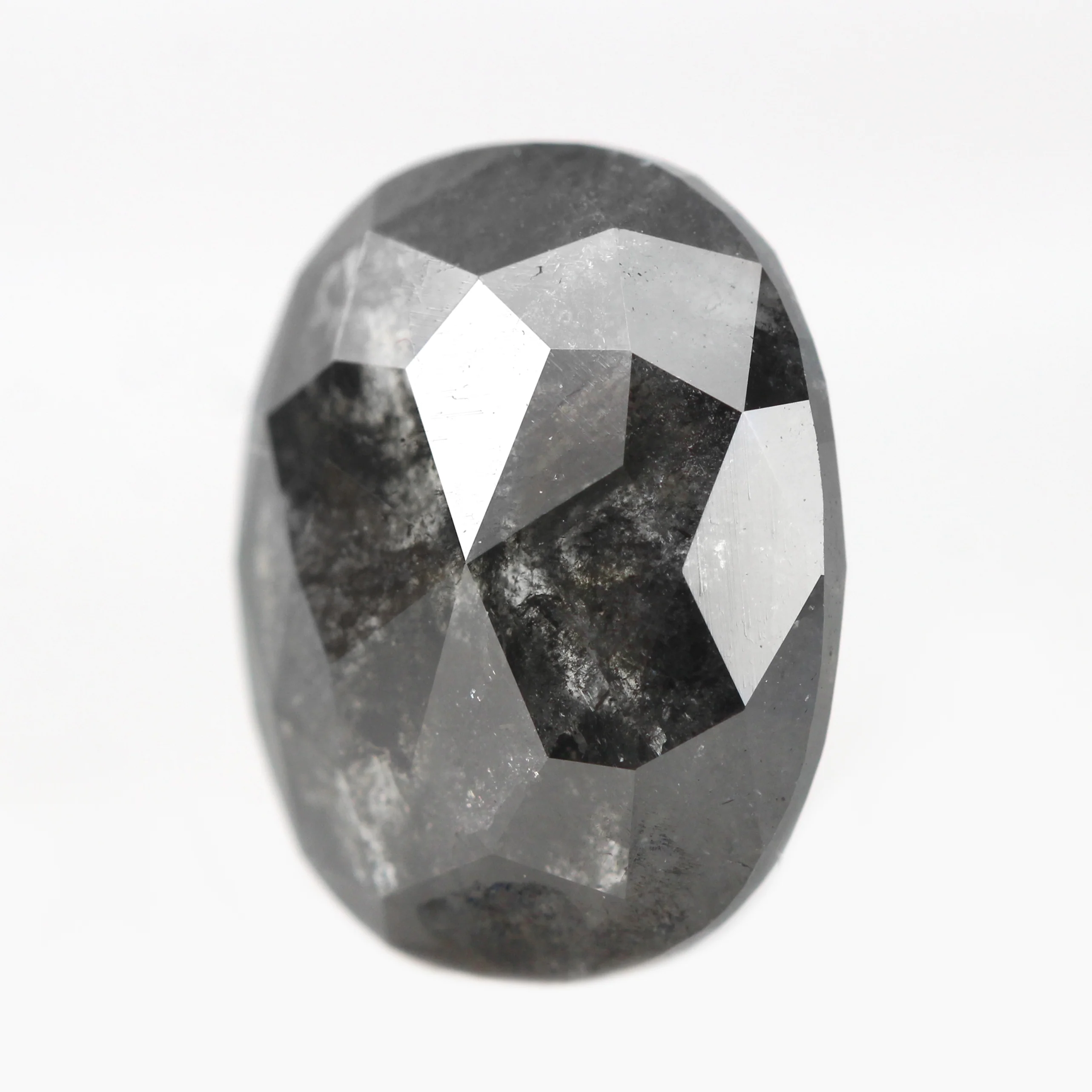 4.08 Carat Dark Charcoal Oval Salt and Pepper Diamond for Custom Work - Inventory Code NBO408 - Image 9