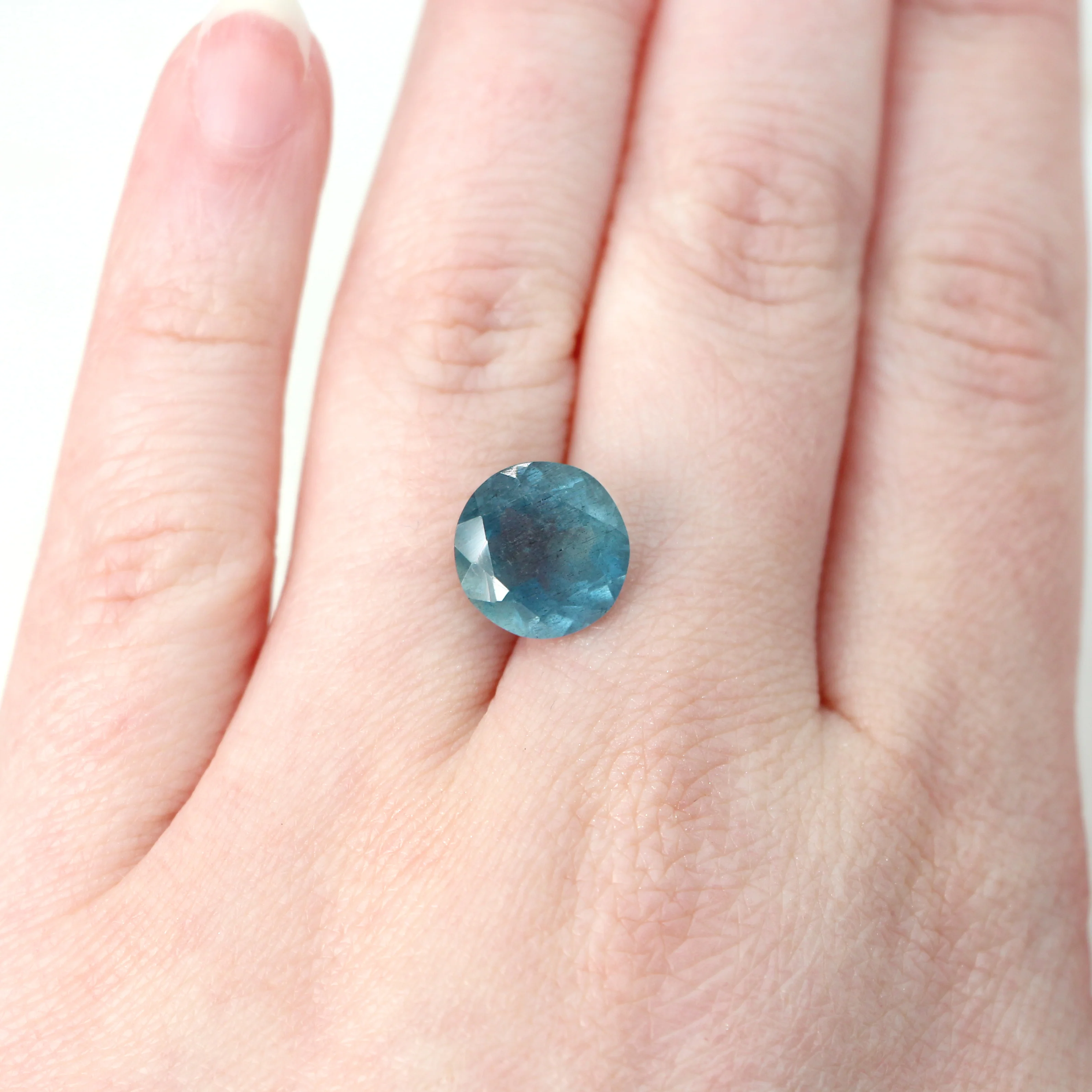 4.36 Carat Round Mossy Aquamarine for Custom Work - Inventory Code AQUA436 - Image 2