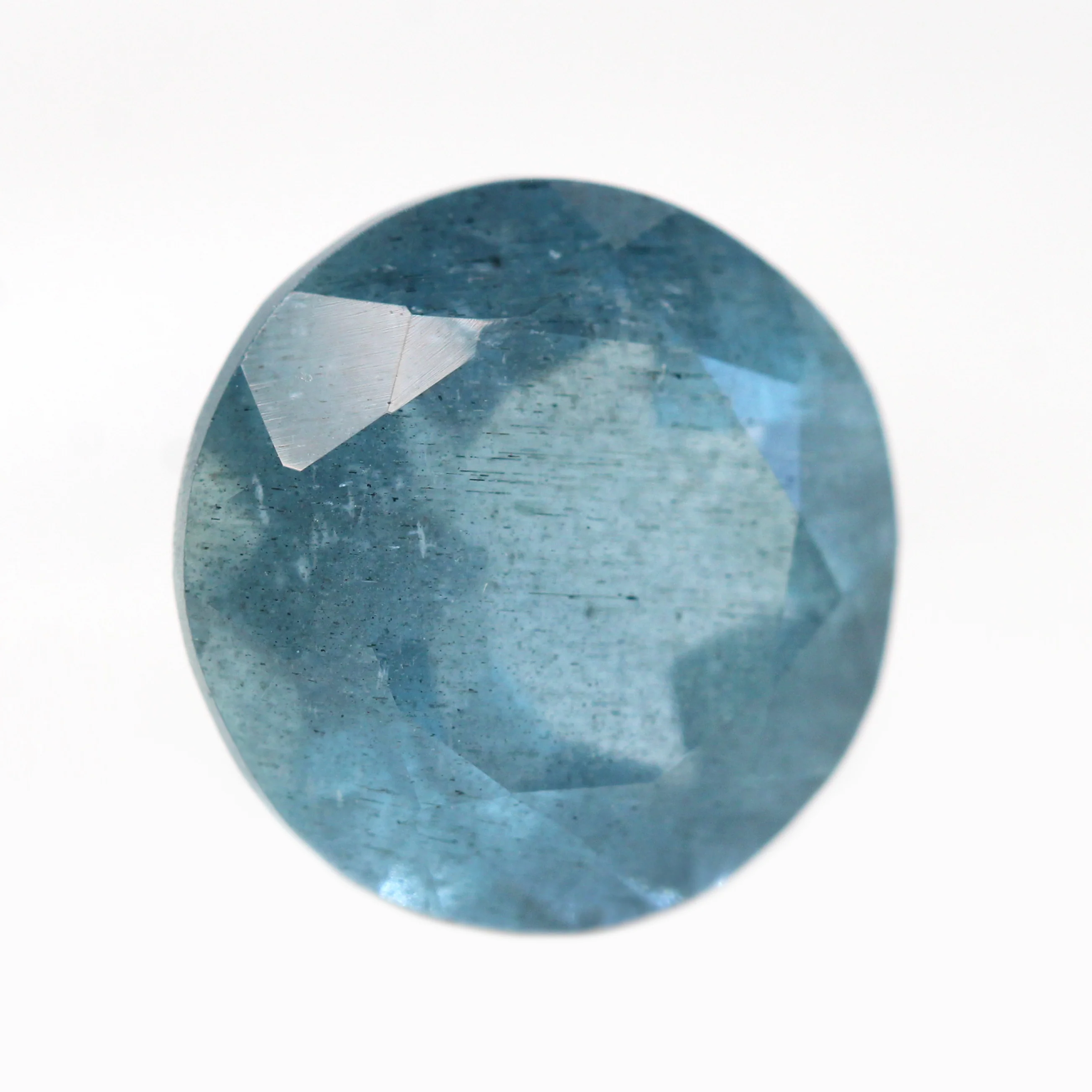 4.36 Carat Round Mossy Aquamarine for Custom Work - Inventory Code AQUA436 - Image 3