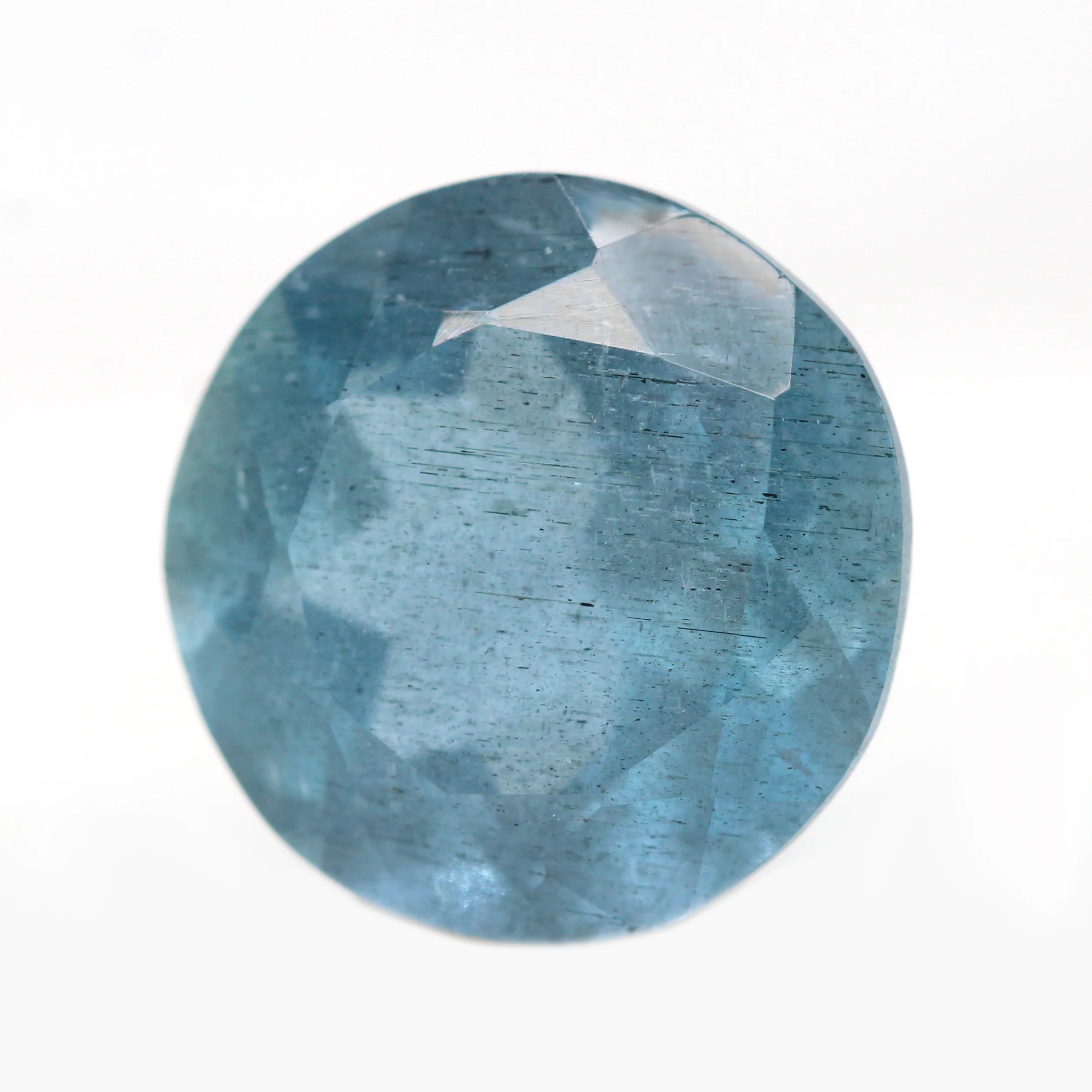4.36 Carat Round Mossy Aquamarine for Custom Work - Inventory Code AQUA436 - Image 4