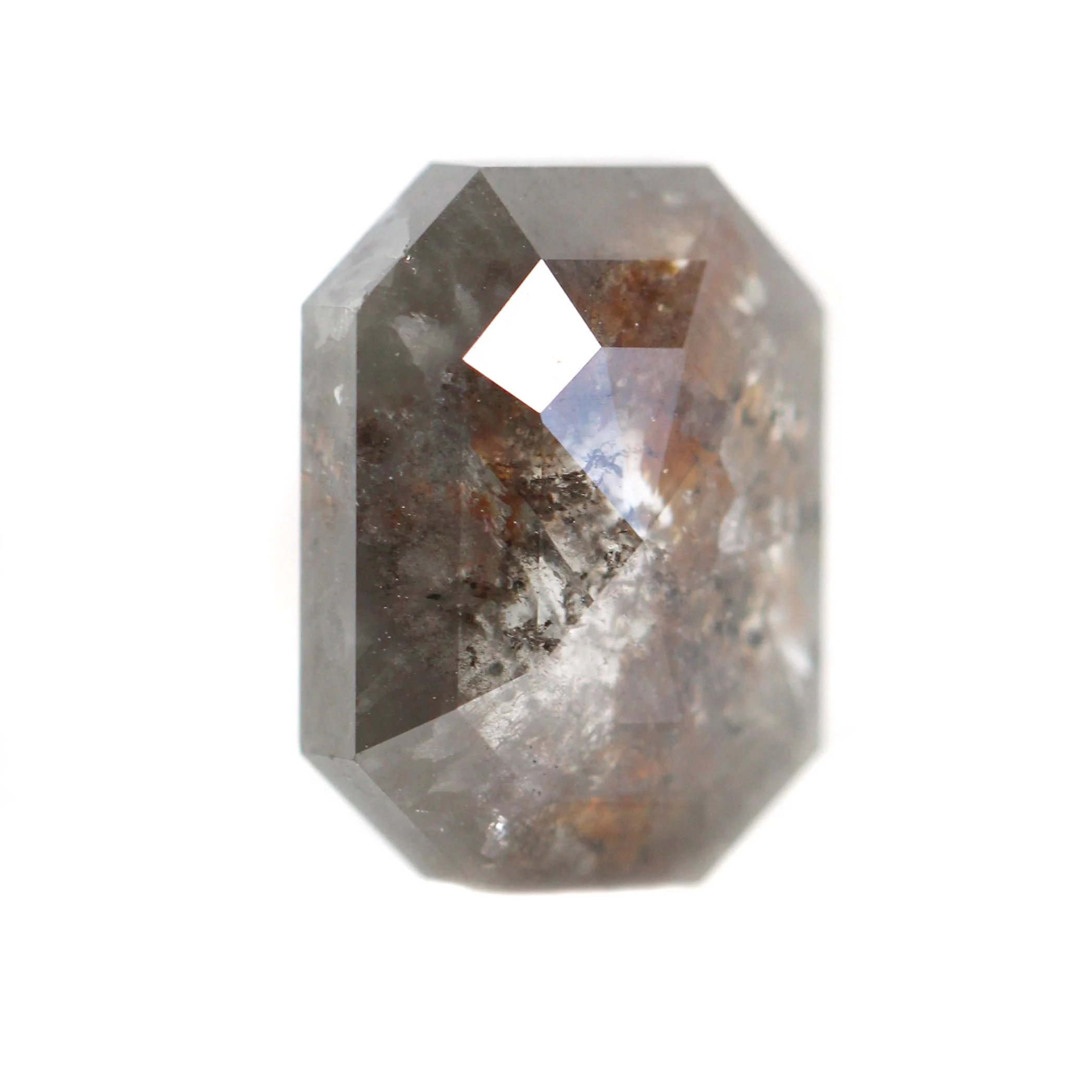 4.43 Carat Emerald Cut Stormy Gray Salt and Pepper Diamond for Custom Work - Inventory Code DSE443 - Image 3