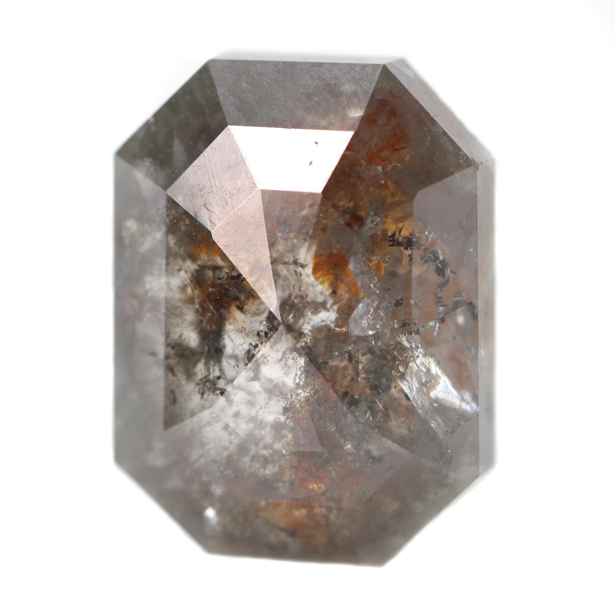 4.43 Carat Emerald Cut Stormy Gray Salt and Pepper Diamond for Custom Work - Inventory Code DSE443 - Image 4