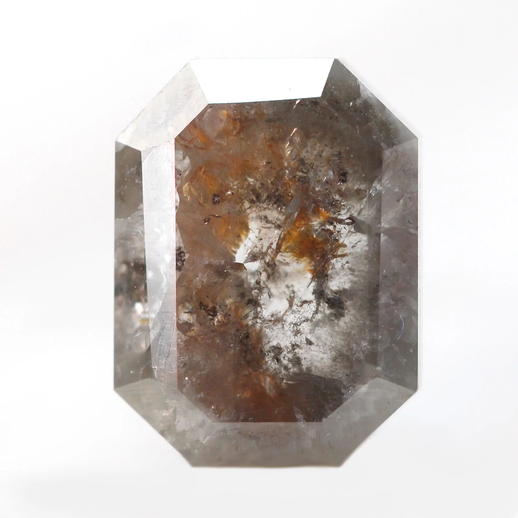 4.43 Carat Emerald Cut Stormy Gray Salt and Pepper Diamond for Custom Work - Inventory Code DSE443 - Image 5