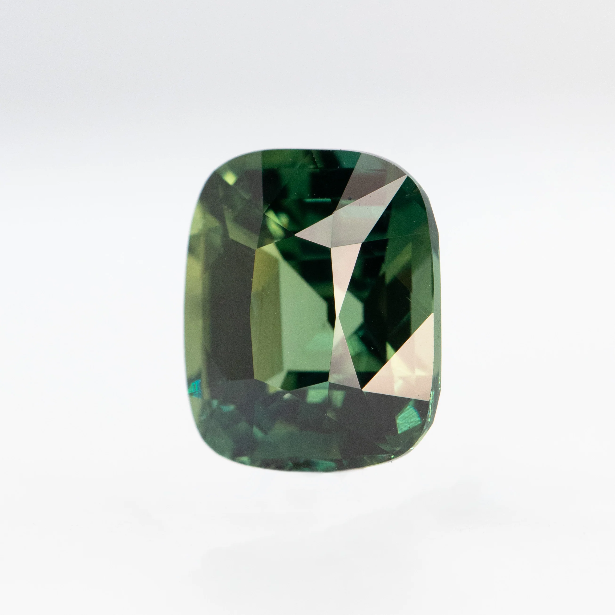 4.50 Carat Teal Green Cushion Cut Sapphire for Custom Work - Inventory Code TGCS450 - Image 3