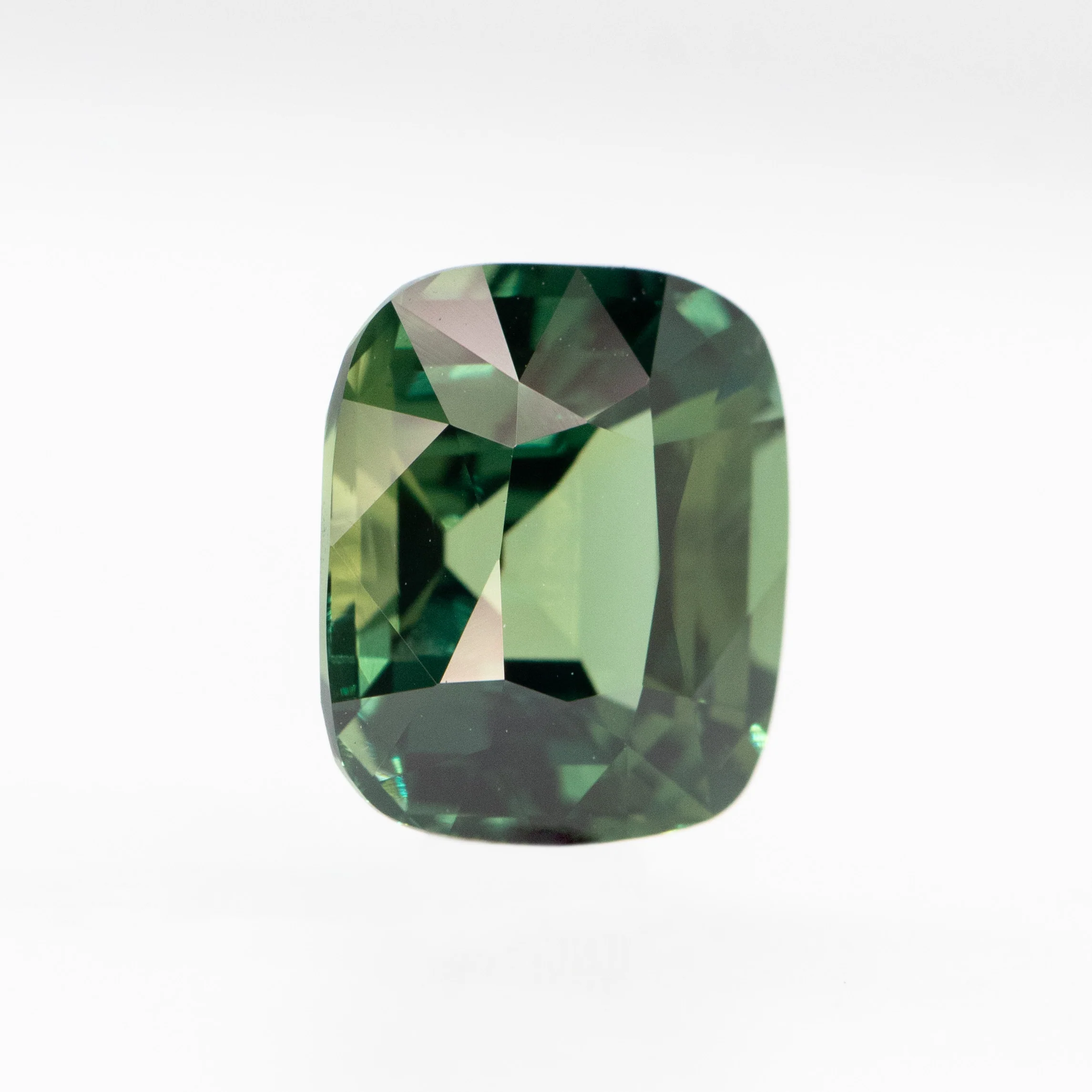 4.50 Carat Teal Green Cushion Cut Sapphire for Custom Work - Inventory Code TGCS450 - Image 4