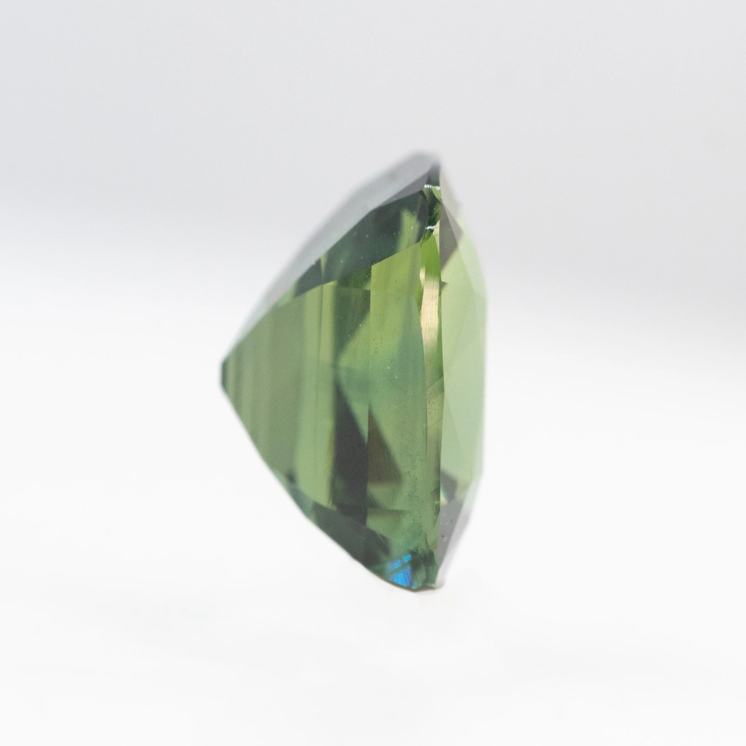 4.50 Carat Teal Green Cushion Cut Sapphire for Custom Work - Inventory Code TGCS450 - Image 5