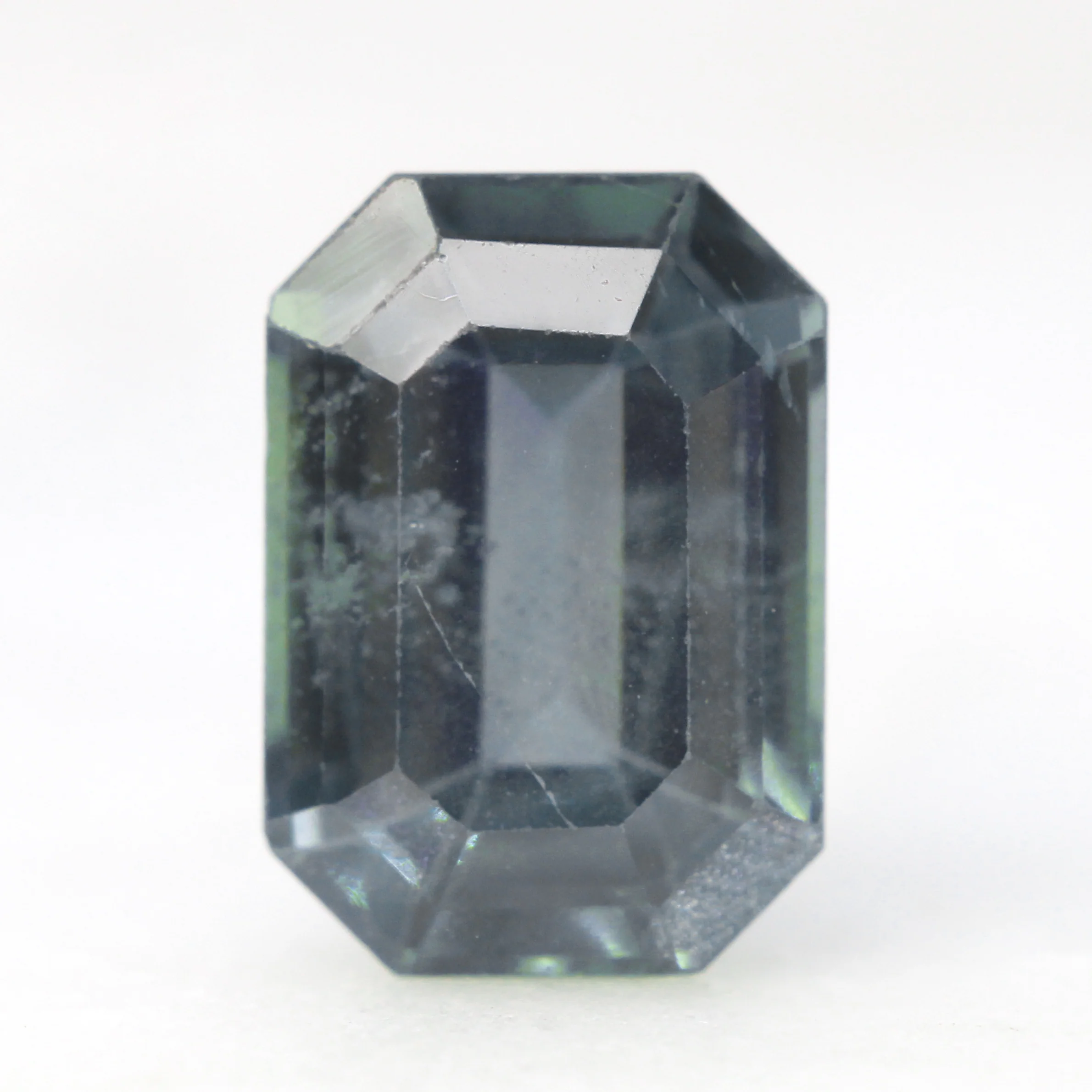 4.52 Carat Teal Color Change Emerald Cut Madagascar Sapphire for Custom Work - Inventory Code TGPS5452 - Image 2
