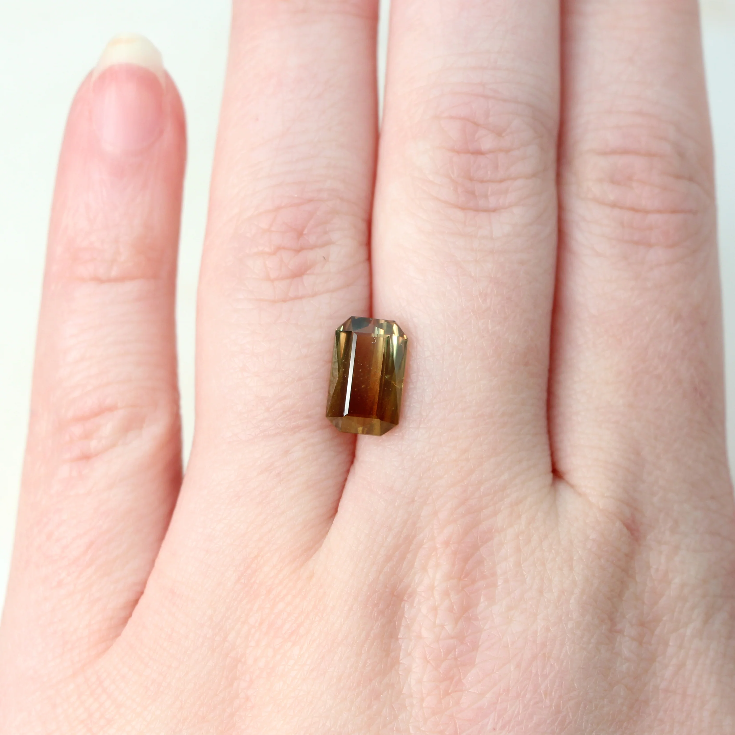 4.53 Carat Emerald Cut Golden Brown Sapphire for Custom Work - Inventory Code EBS453 - Image 2