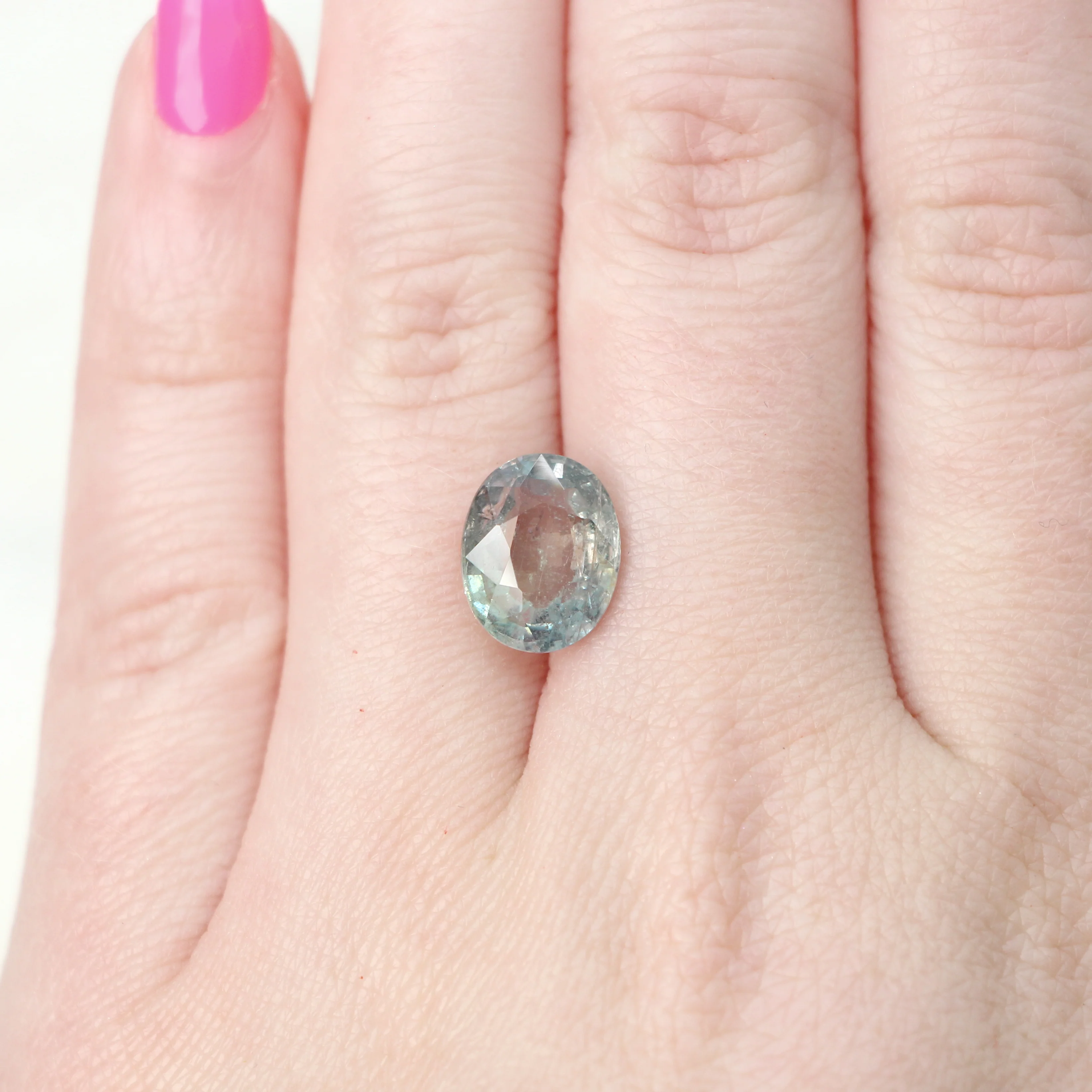 4.93 Carat Clear Gray Oval Sapphire for Custom Work - Inventory Code GOS493 - Image 2
