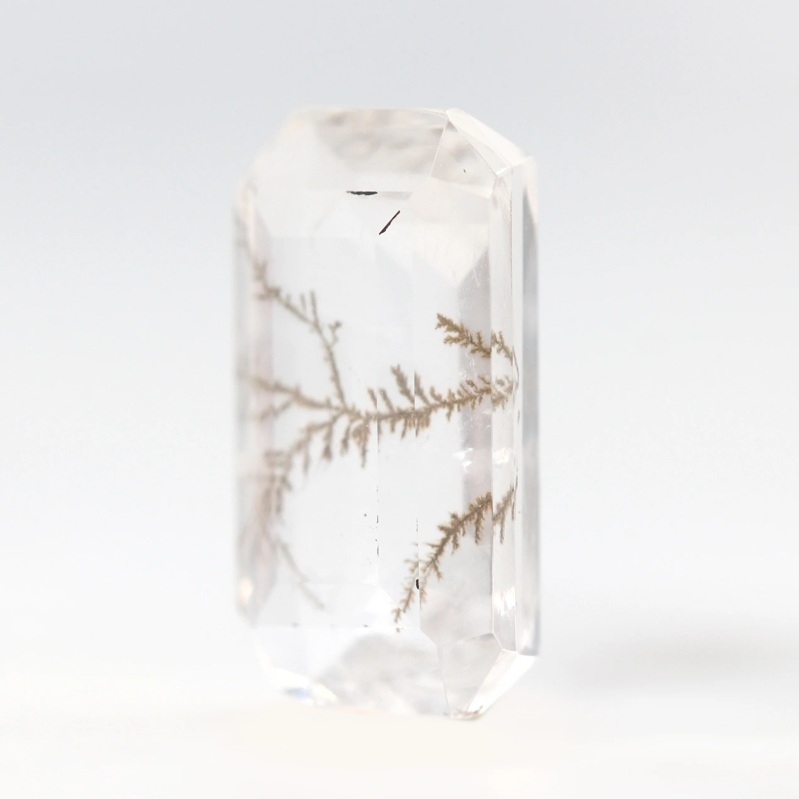 5.20 Carat Clear Emerald Cut Dendritic Quartz for Custom Work - Inventory Code DQE520 - Image 4