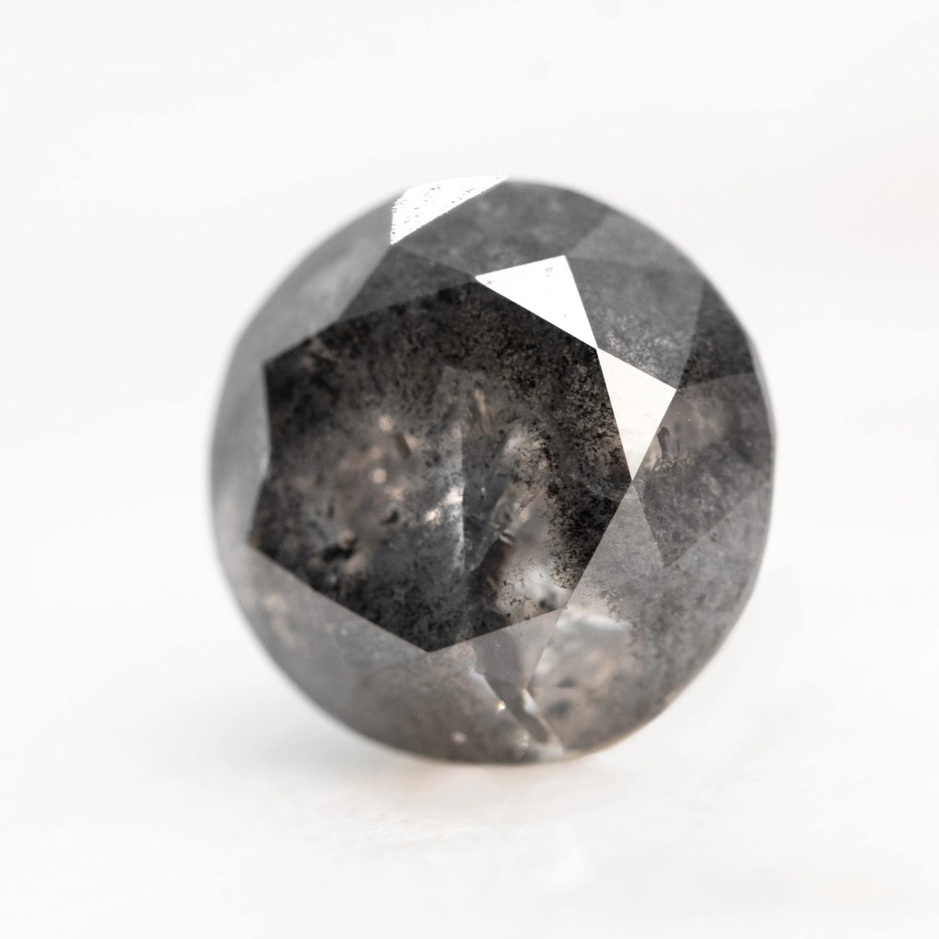 5.22 Carat Round Charcoal Salt and Pepper Diamond for Custom Work - Inventory Code DSR522 - Image 3