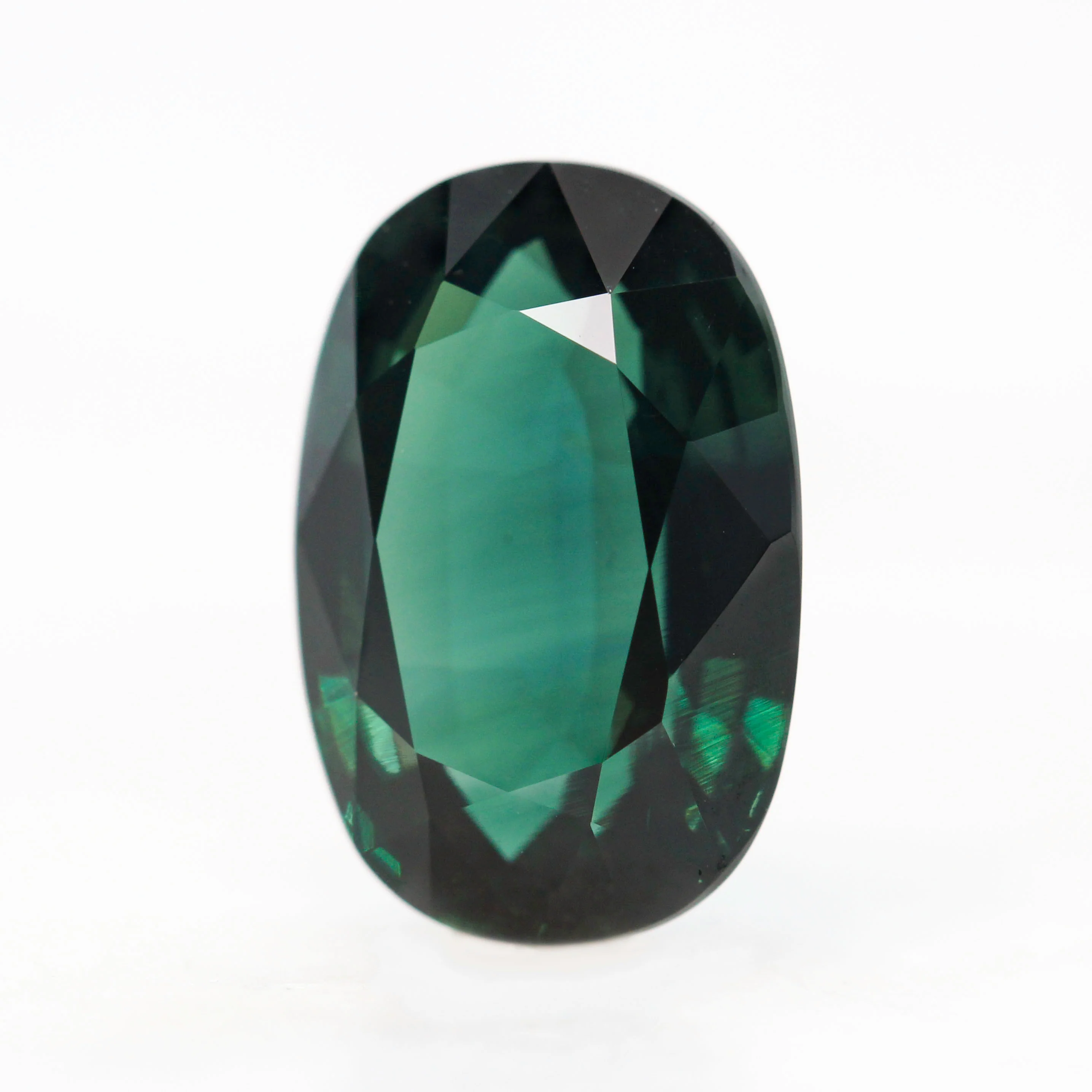 5.23 Carat Teal Green Oval Sapphire for Custom Work - Inventory Code TOS523 - Image 3