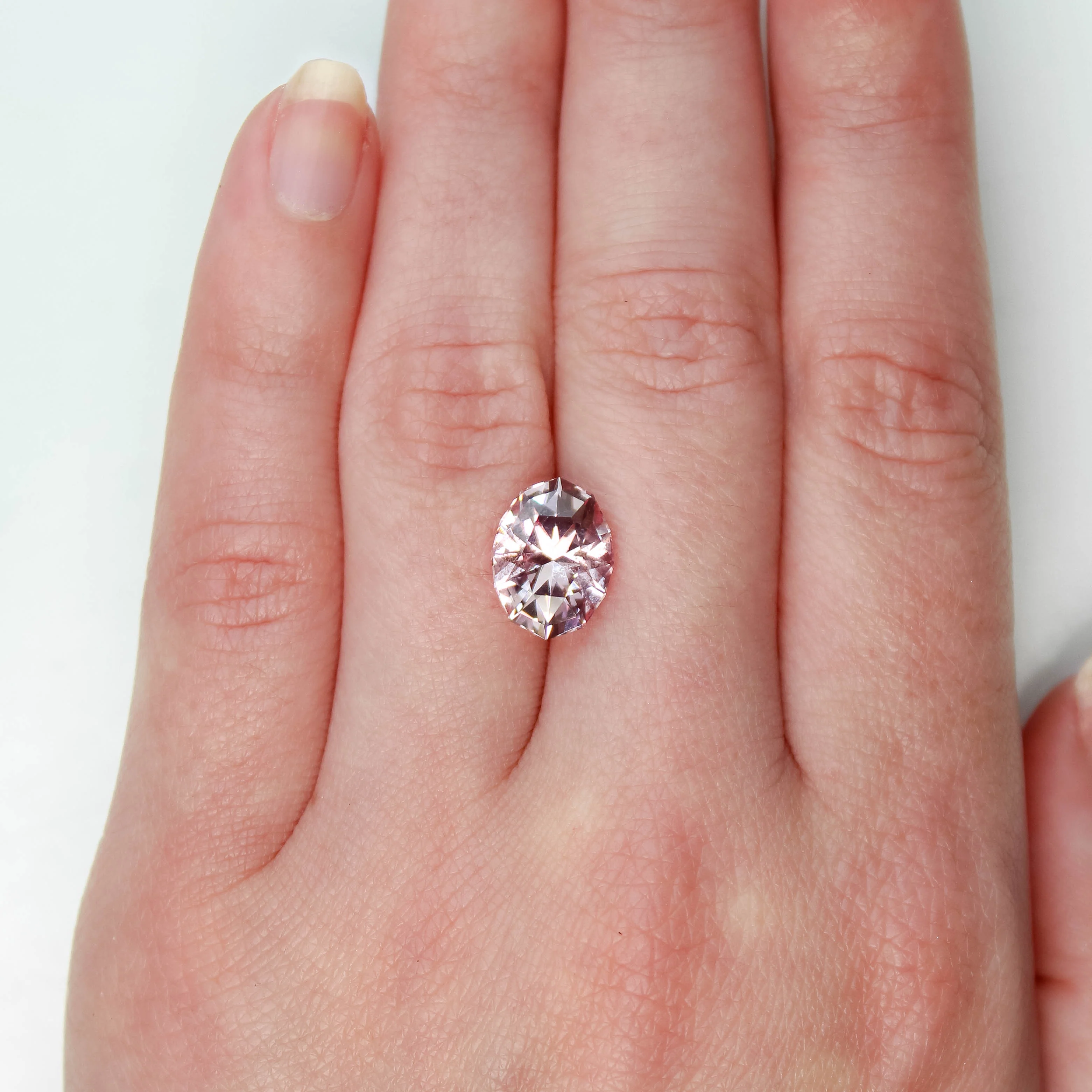 5.26 Carat Pink Geometric Oval Lab Grown Sapphire for Custom Work - Inventory Code LGPS526 - Image 2