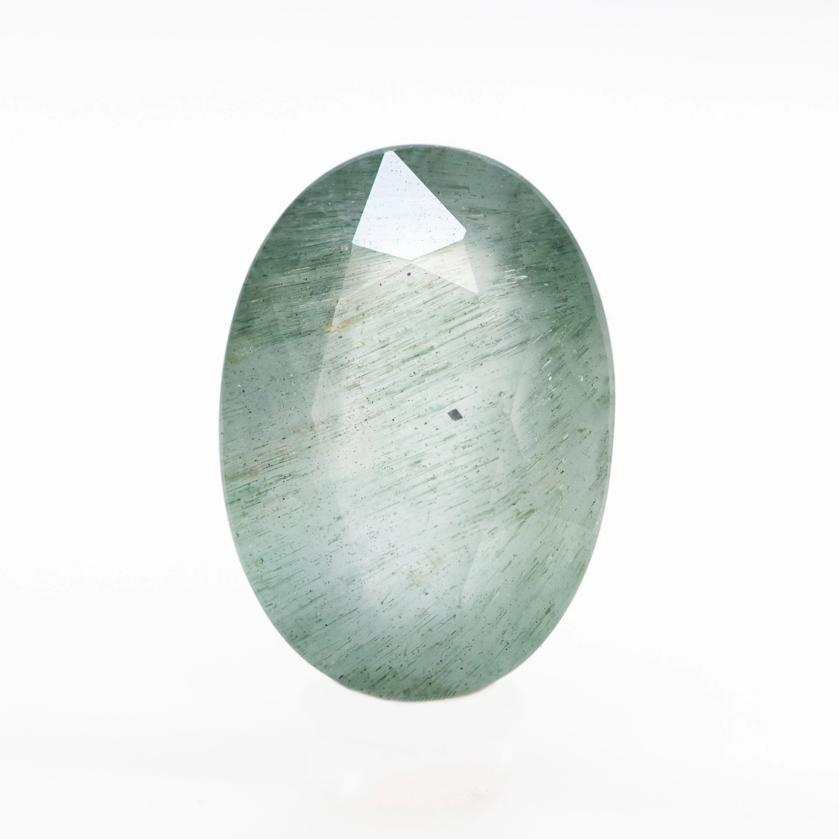 5.68 Carat Oval Mossy Aquamarine for Custom Work - Inventory Code MTA568