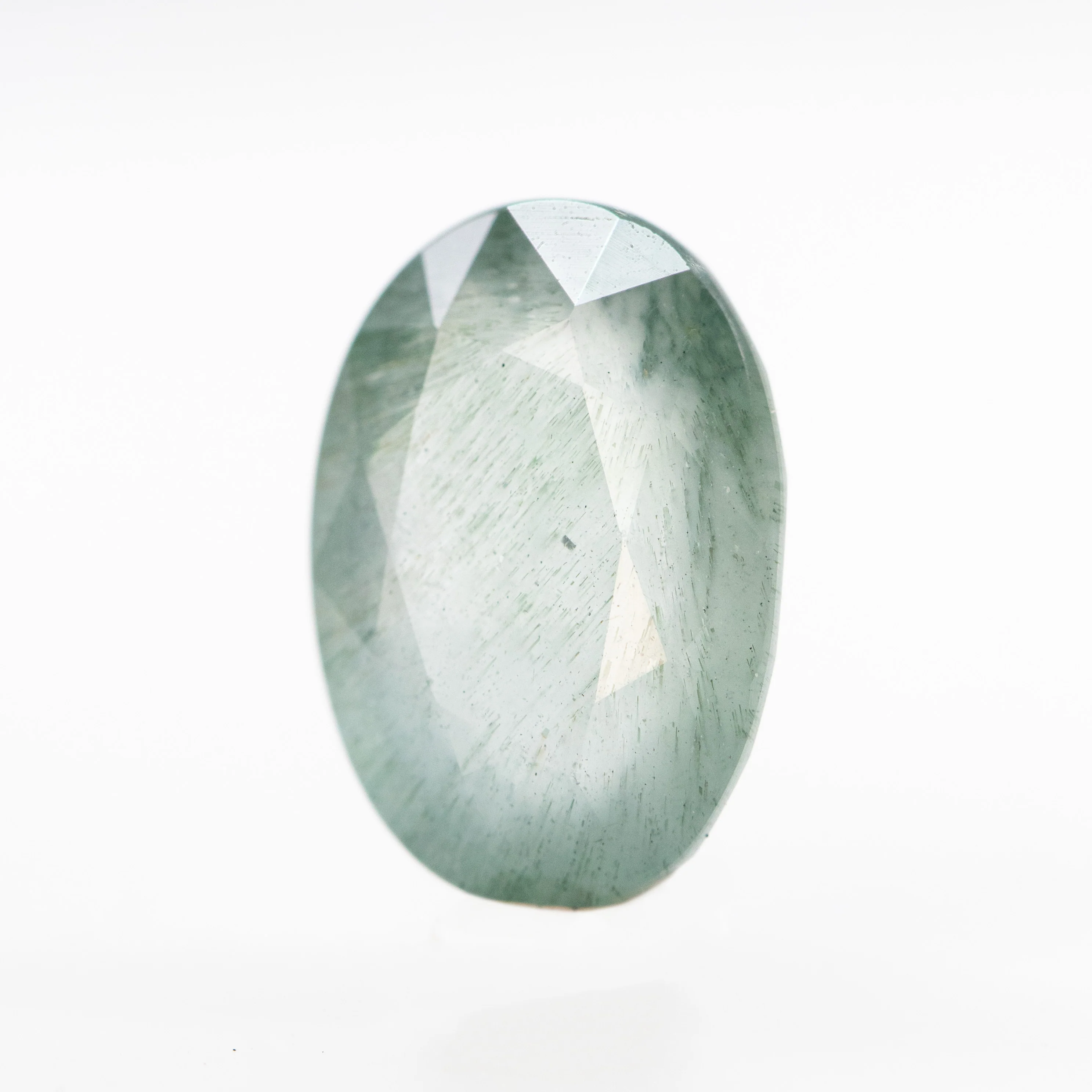5.68 Carat Oval Mossy Aquamarine for Custom Work - Inventory Code MTA568 - Image 3
