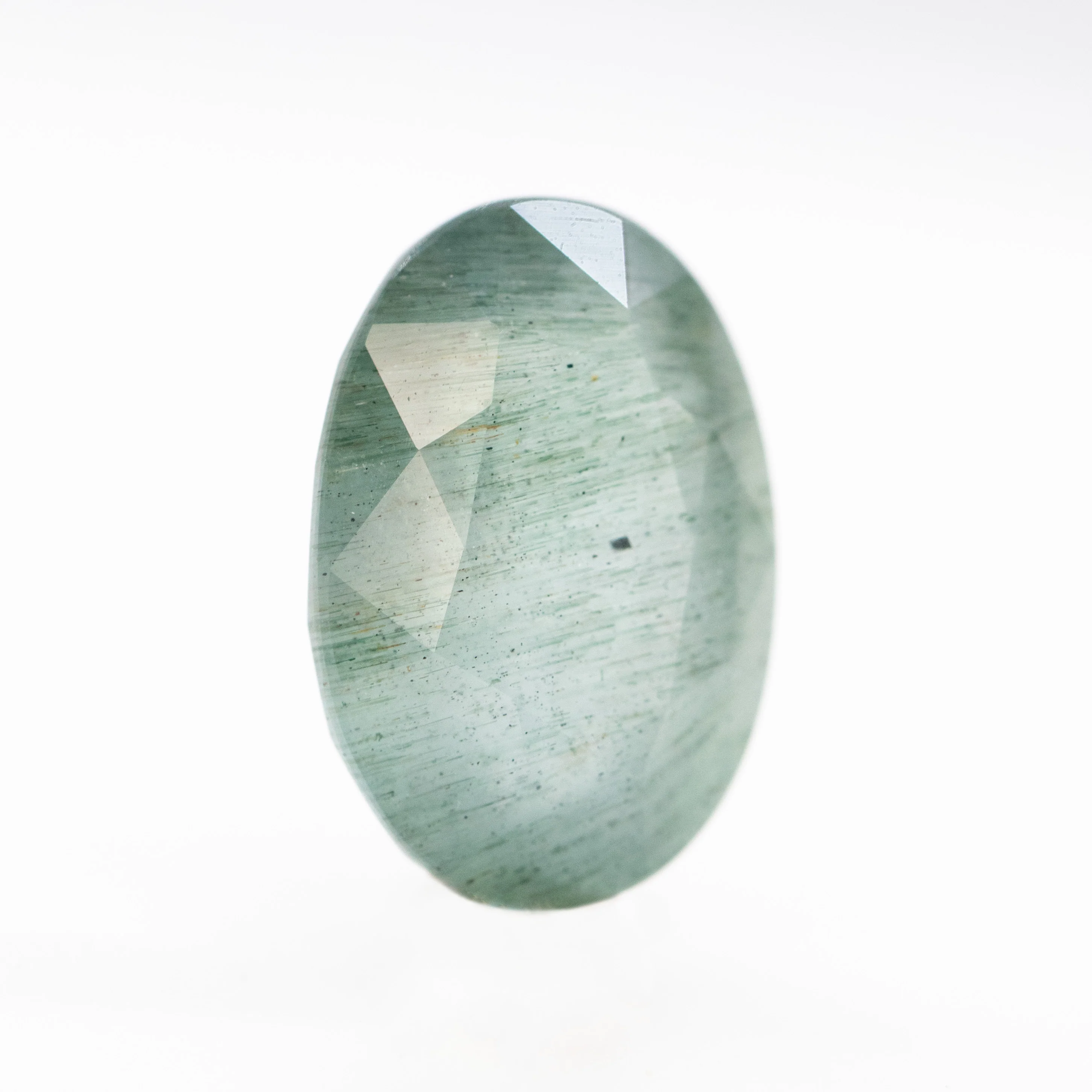 5.68 Carat Oval Mossy Aquamarine for Custom Work - Inventory Code MTA568 - Image 4