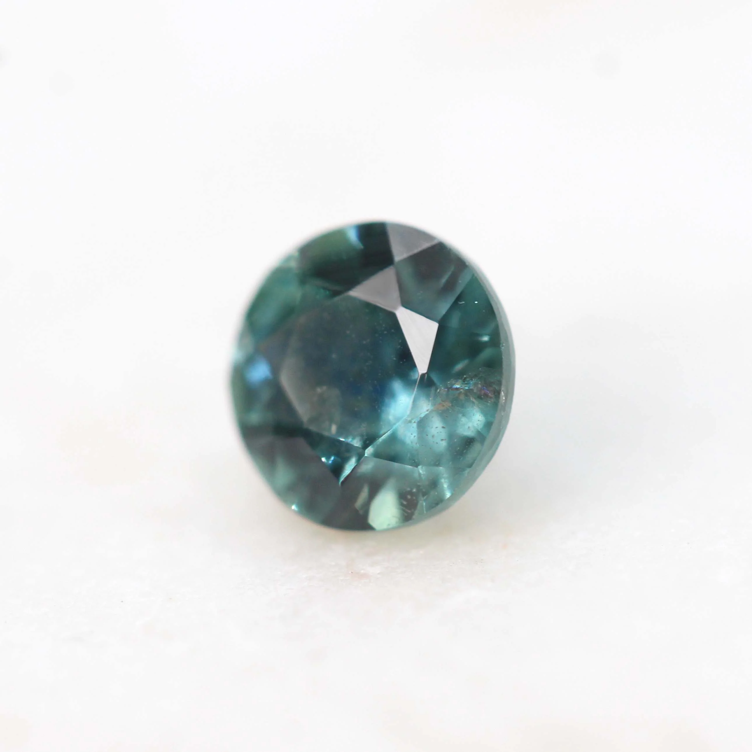 0.50 Carat Round Teal Montana Sapphire for Custom Work - Inventory Code TRMS057 - Image 5